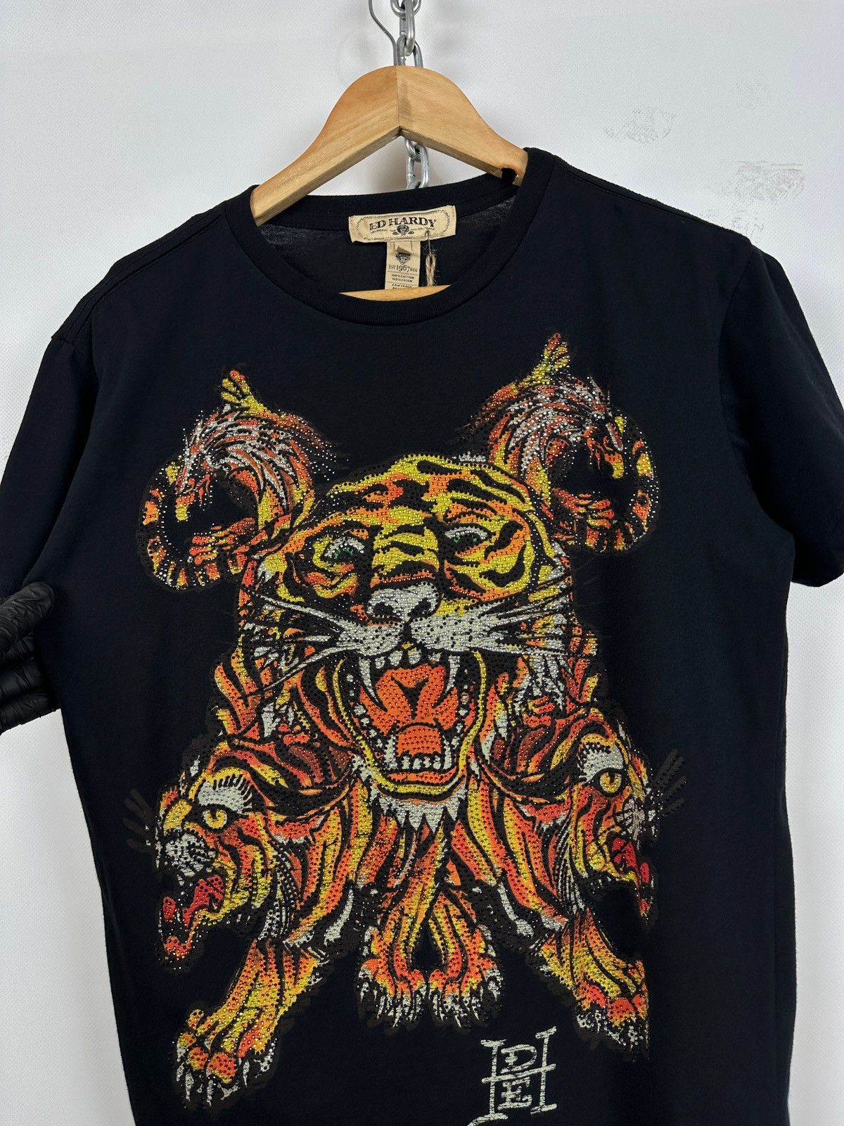 Ed Hardy NWT! Vintage Ed Hardy Rhinestones Tiger Black T-Shirt Size US M / EU 48-50 / 2 - 7 Thumbnail