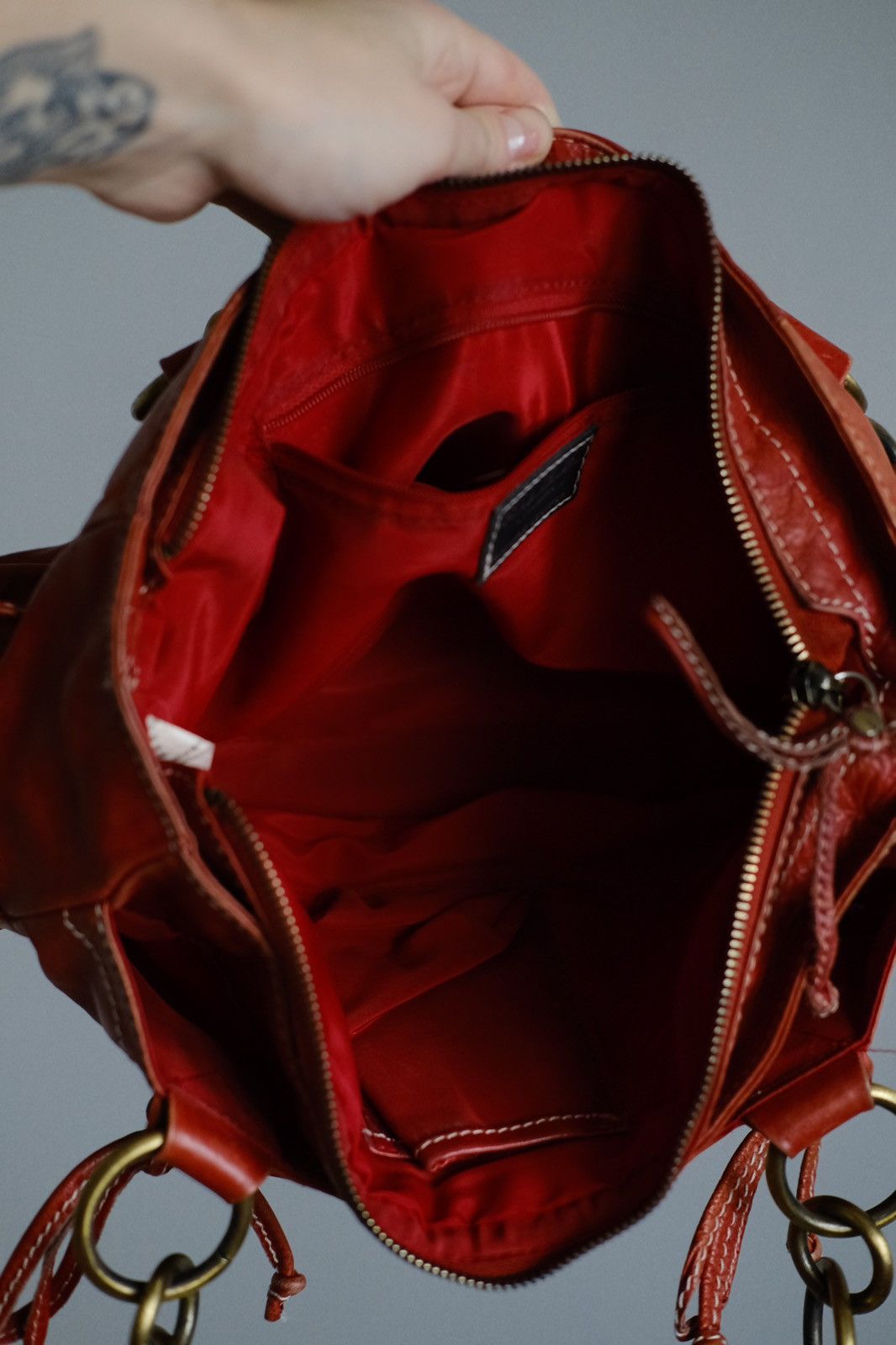 Vintage Red leather y2k grunge bag Size ONE SIZE - 15 Thumbnail