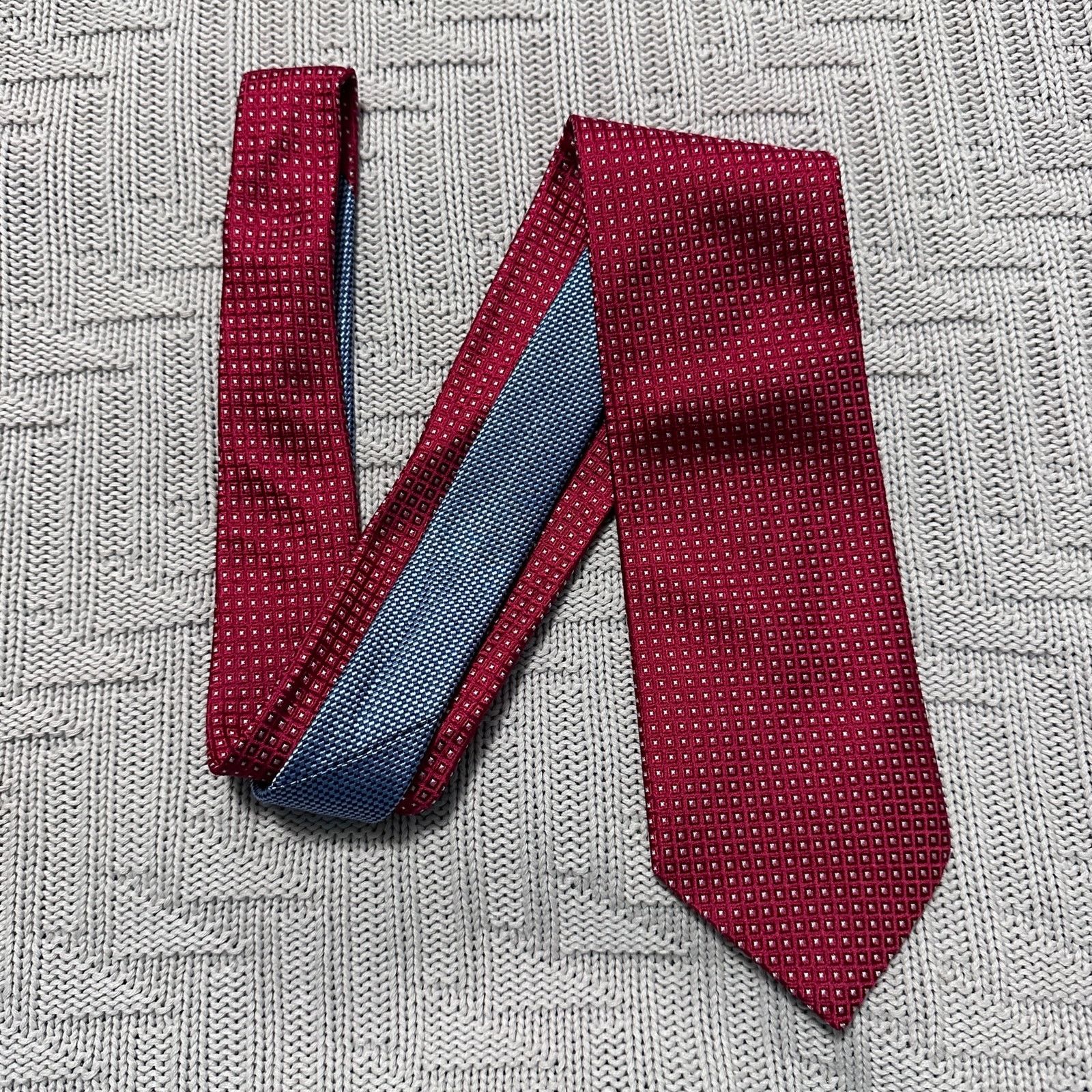 Tommy Hilfiger Vintage Tommy Hilfiger red micro plaid silk tie Size ONE SIZE - 1 Thumbnail