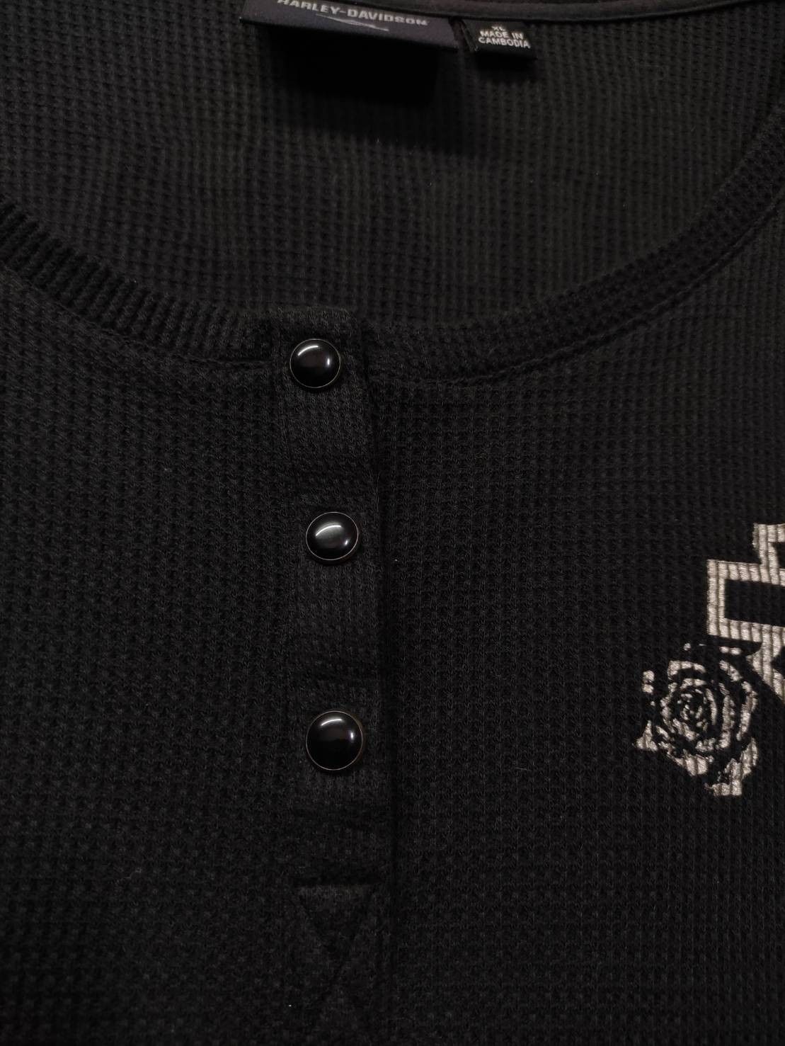 Harley Davidson Harley Davidson Roses Thermal Henley L/S Shirt Size US XL / EU 56 / 4 - 5 Thumbnail