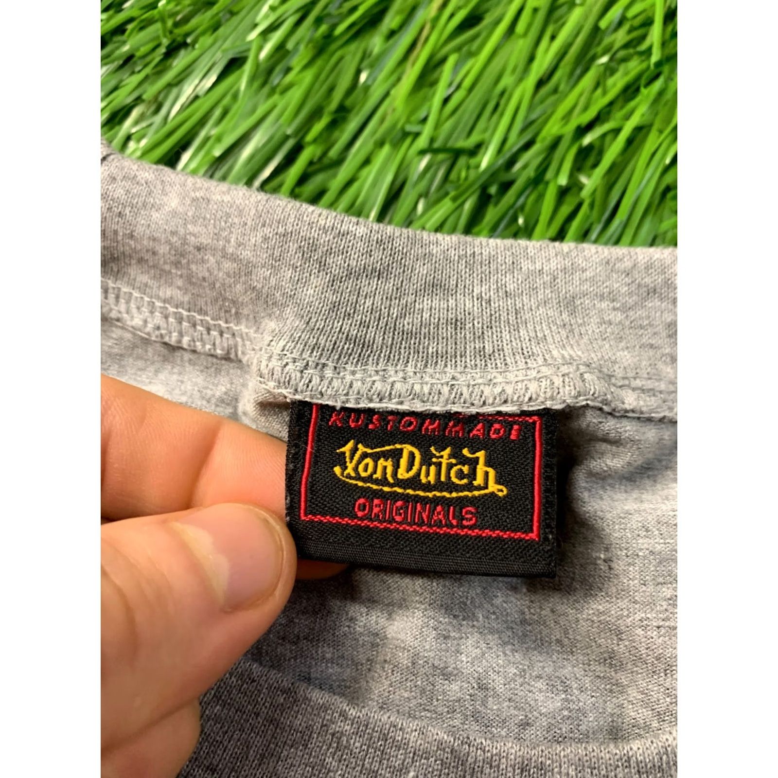 Von Dutch VON DUTCH Shirt Mens L Gray Jersey Crew Neck Short Sleeve Classic Fit Casual Tee Size US L / EU 52-54 / 3 - 6 Thumbnail