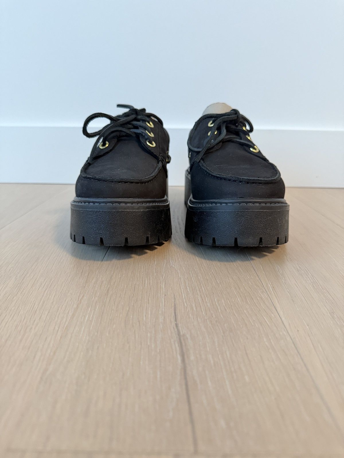 Timberland Stone Street Oxford Shoes Lace Up Black Nubuck
