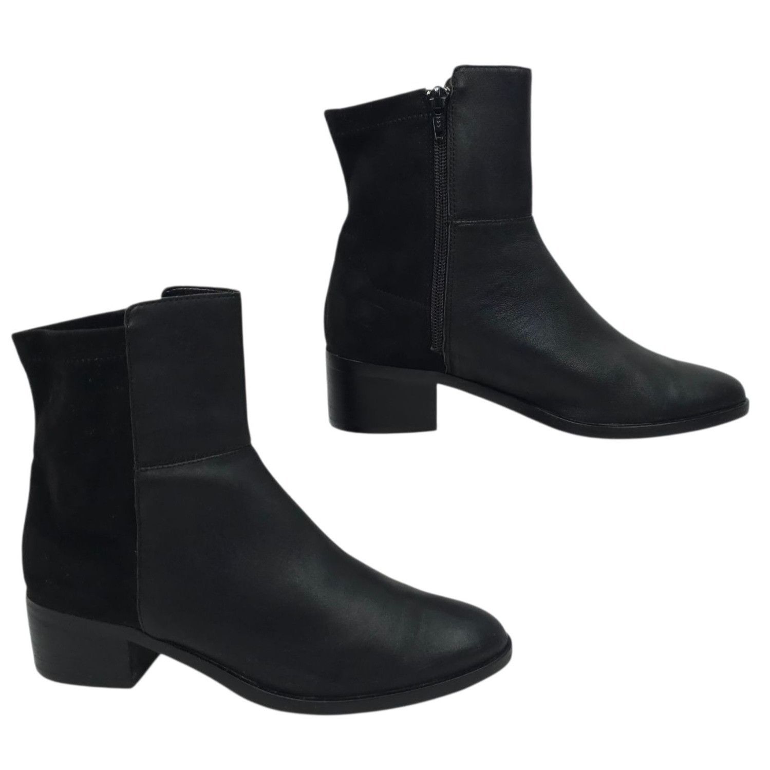 Anthropologie Anthropologie Side Zip Ankle Boots Womens 7.5 M Black Leathe Size US 7.5 / IT 37.5 - 2 Thumbnail