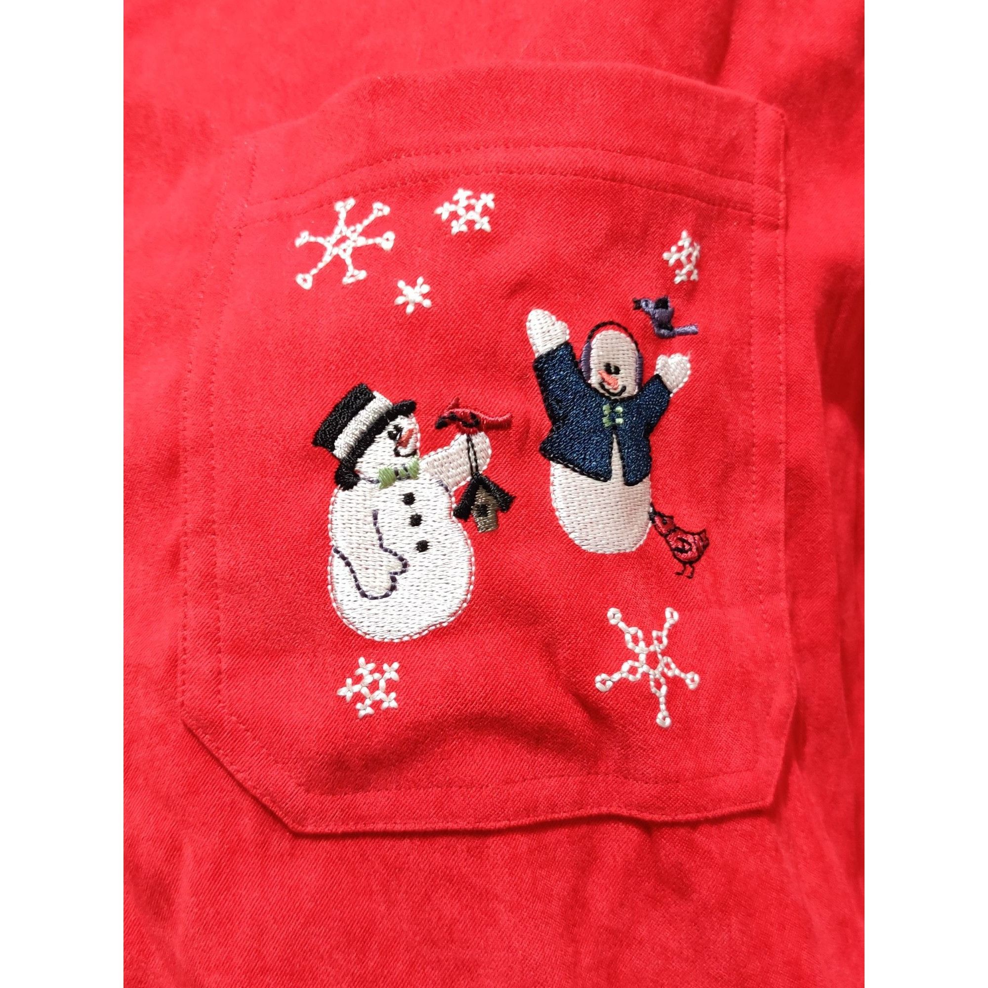 Vintage Vintage Christopher & Banks Shirt Size M Red Snowman Embroid Size M / US 6-8 / IT 42-44 - 3 Thumbnail
