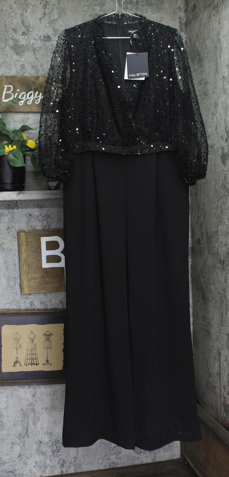 Other Halston Sequined Embellished Jumpsuit Hd4i1aul Black 16 Size 38" / US 16 / IT 52 - 1 Thumbnail