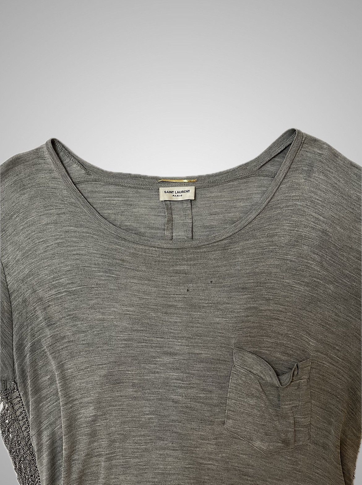 Saint Laurent Paris Saint Laurent Paris 14ss side chain silk t shirt Size US L / EU 52-54 / 3 - 3 Thumbnail