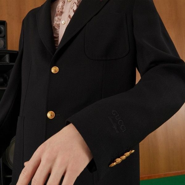 Gucci o1mt1gz0725 Wool Single Breasted Formal Jacket in Black Size US S / EU 44-46 / 1 - 2 Thumbnail