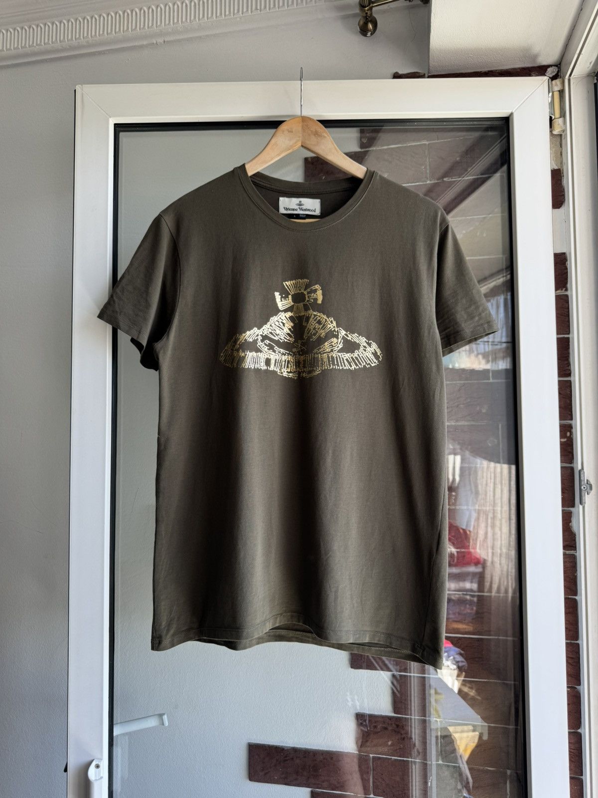 Vivienne Westwood Khaki Tee Cleap Logo