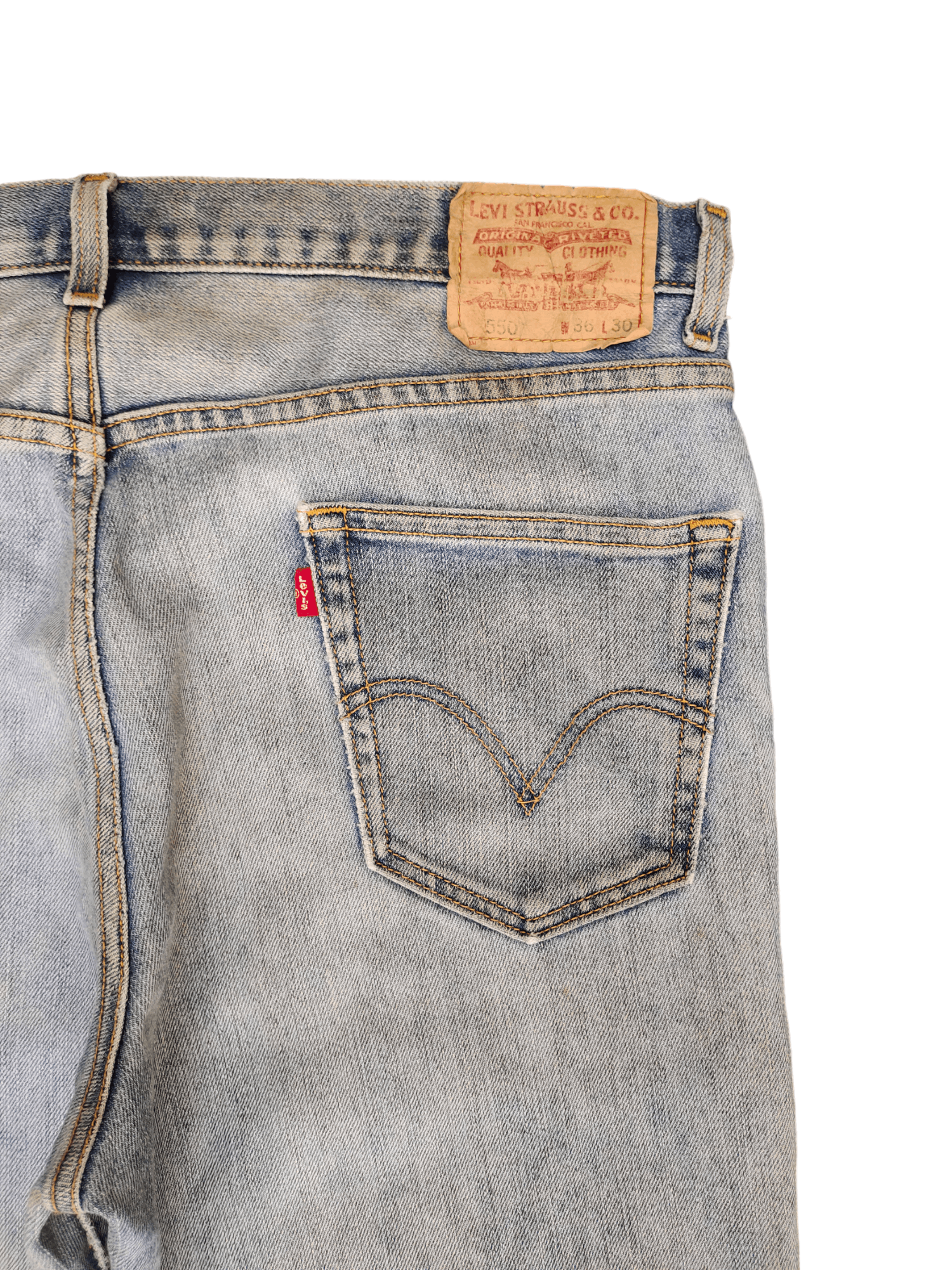 Levi's Vintage Levis 550 Light Wash Rusty Distressed Denim Jeans Size US 36 / EU 52 - 14 Thumbnail