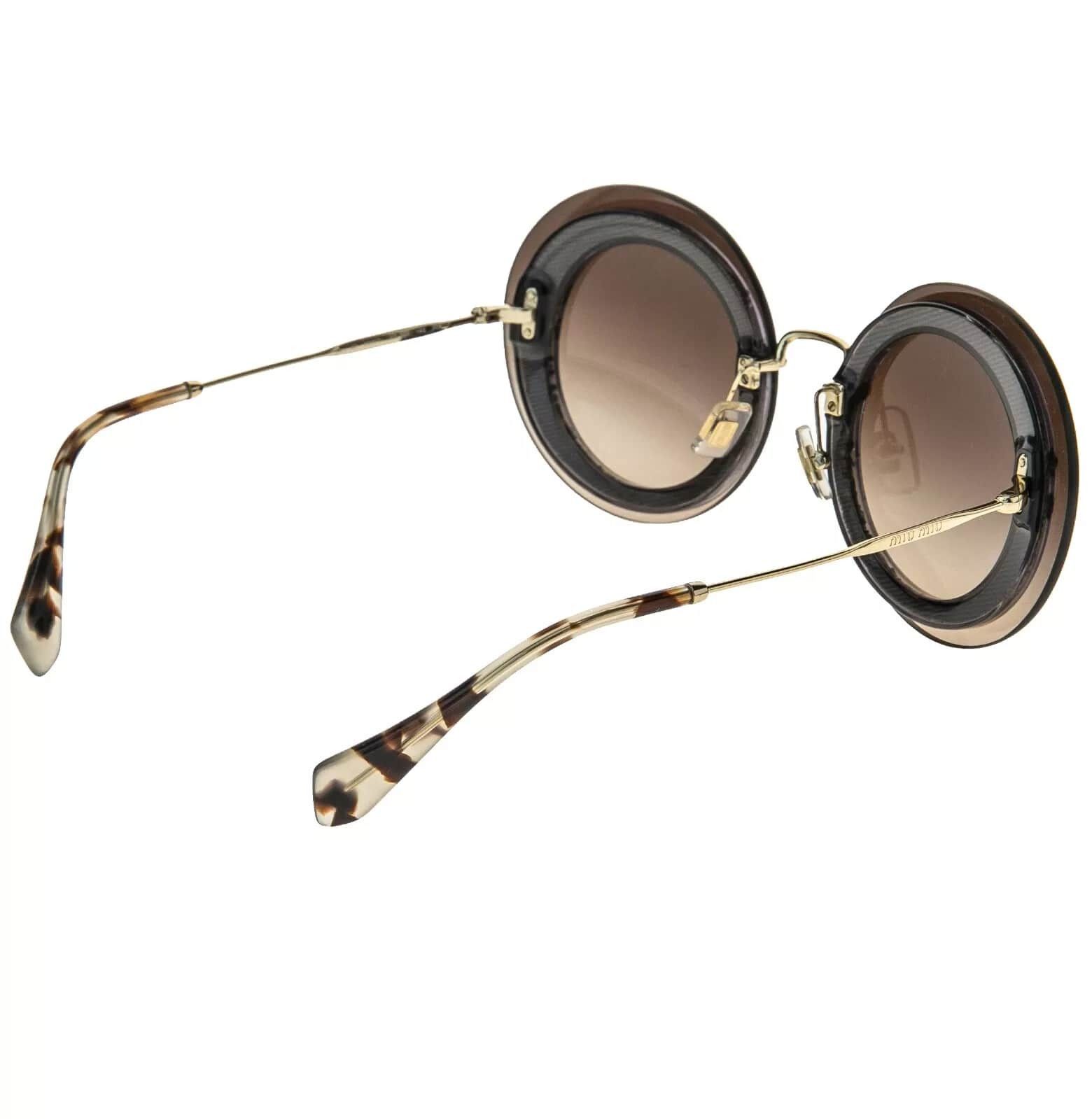 Miu Miu MIU MIU REVEAL MU10RS Gold Brown Glitter Fashion 10R Size ONE SIZE - 8 Thumbnail