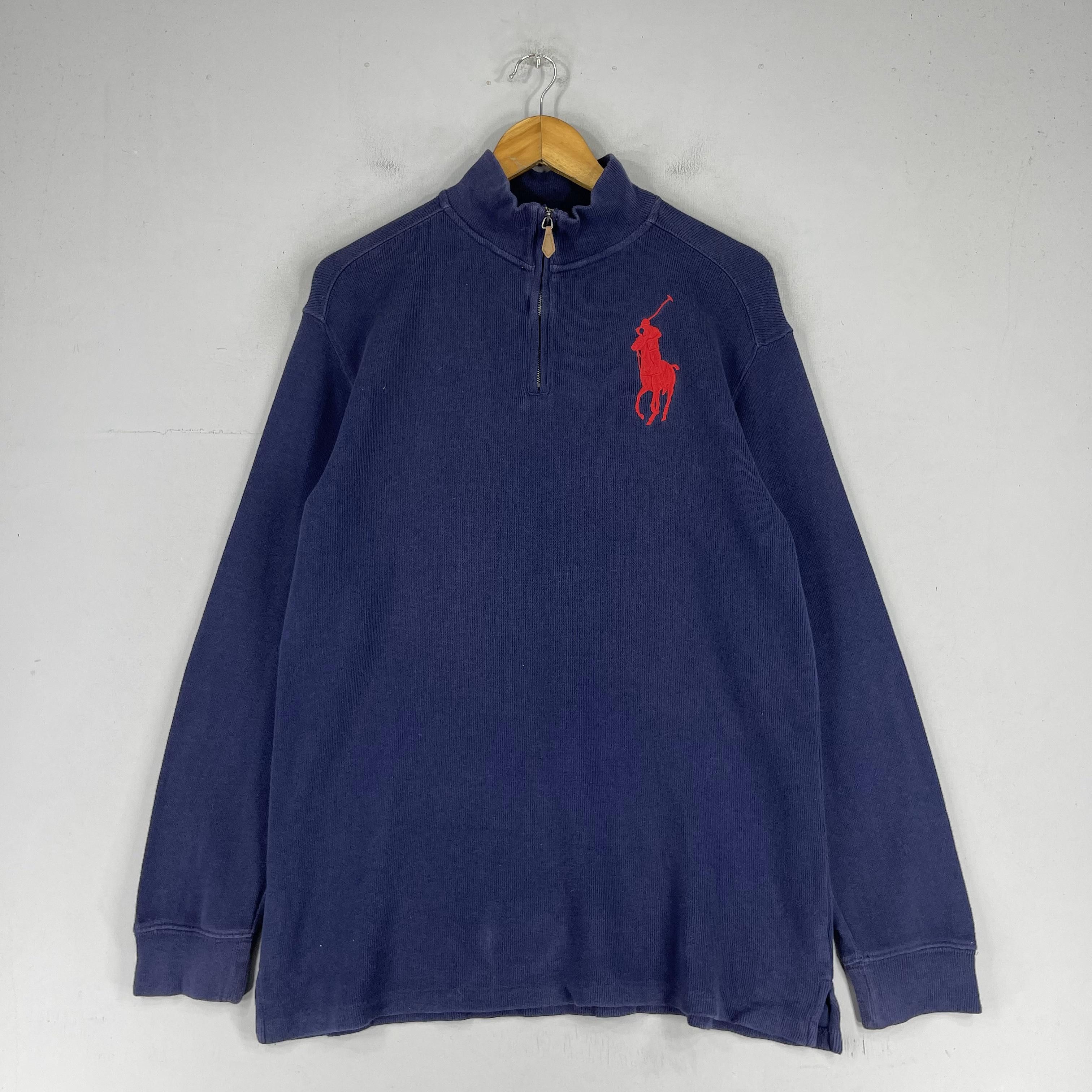 Polo Ralph Lauren × Vintage Vintage POLO RALPH LAUREN Big Pony Half Zipper Sweater Size US M / EU 48-50 / 2 - 3 Thumbnail