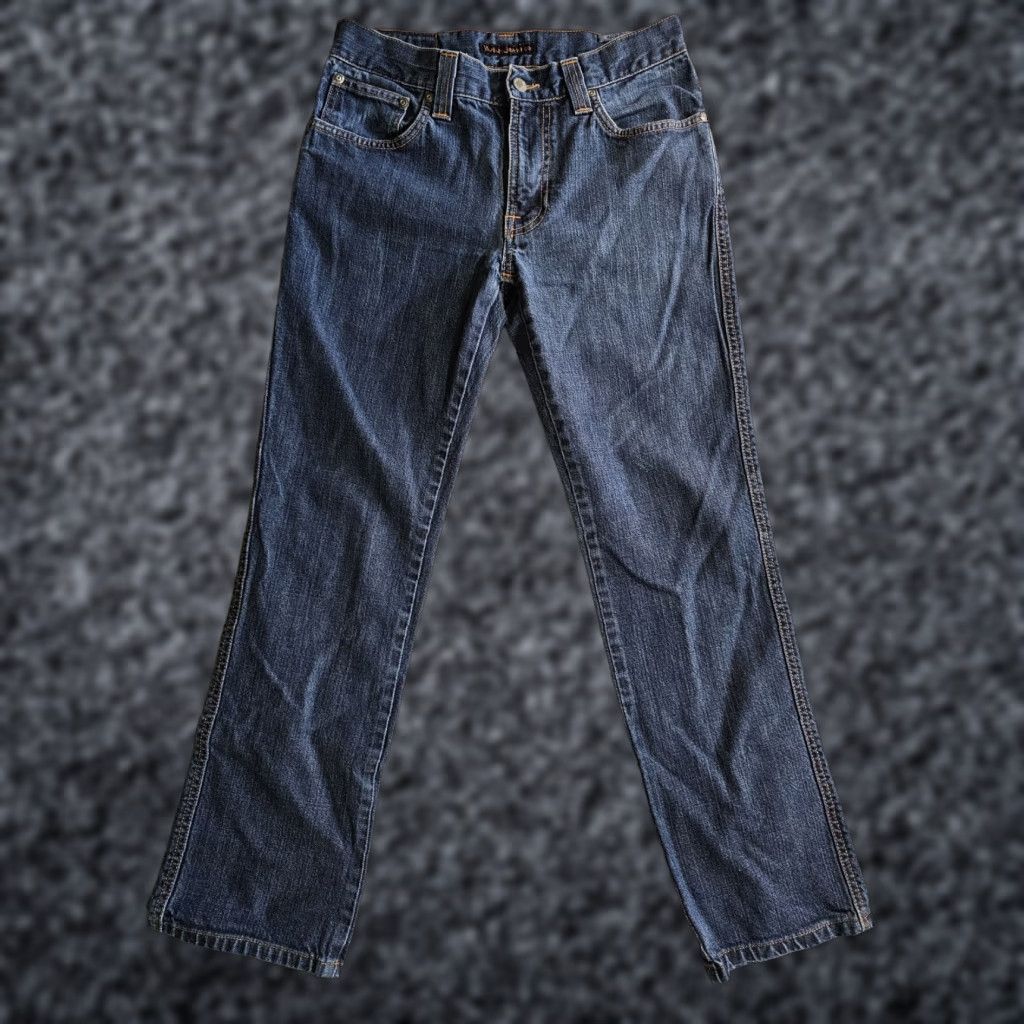 Nudie Jeans Nudie Jeans Slim Jim Straight Jeans Men 34x32 Slimming Raw Denim Blue 90s Mens Size US 32 / EU 48 - 1 Thumbnail