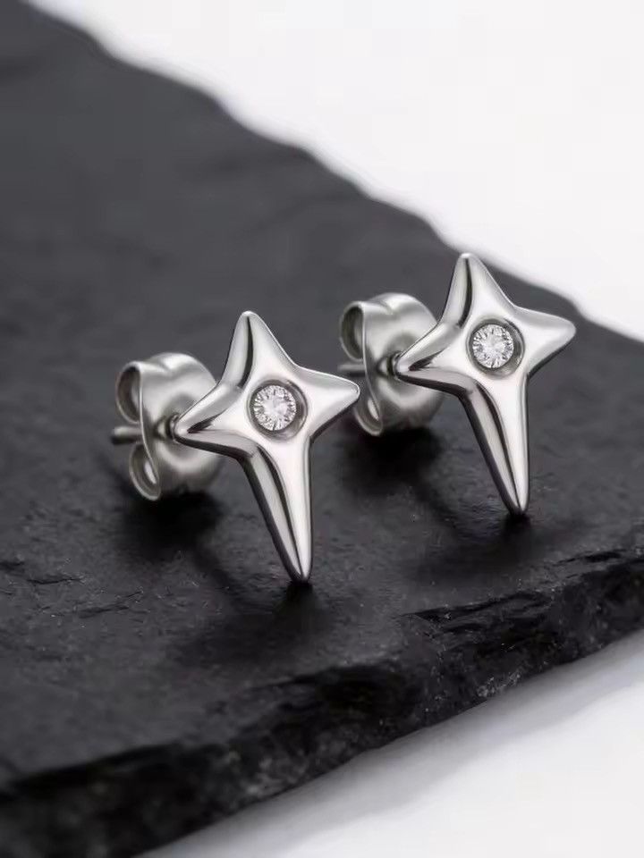 Jewelry Starlight Stud Earrings for Men Women Streetwear Hip Hop Size ONE SIZE - 2 Thumbnail
