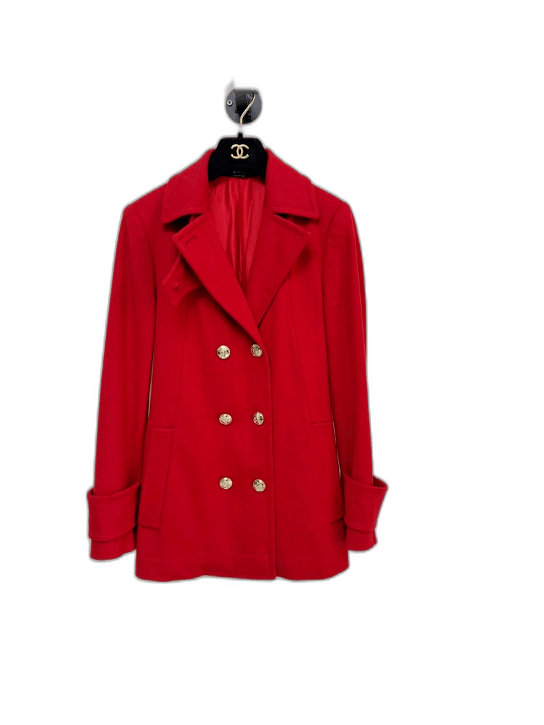 Gucci Gucci Red Wool Double-Breasted Coat Size M / US 6-8 / IT 42-44 - 1 Thumbnail