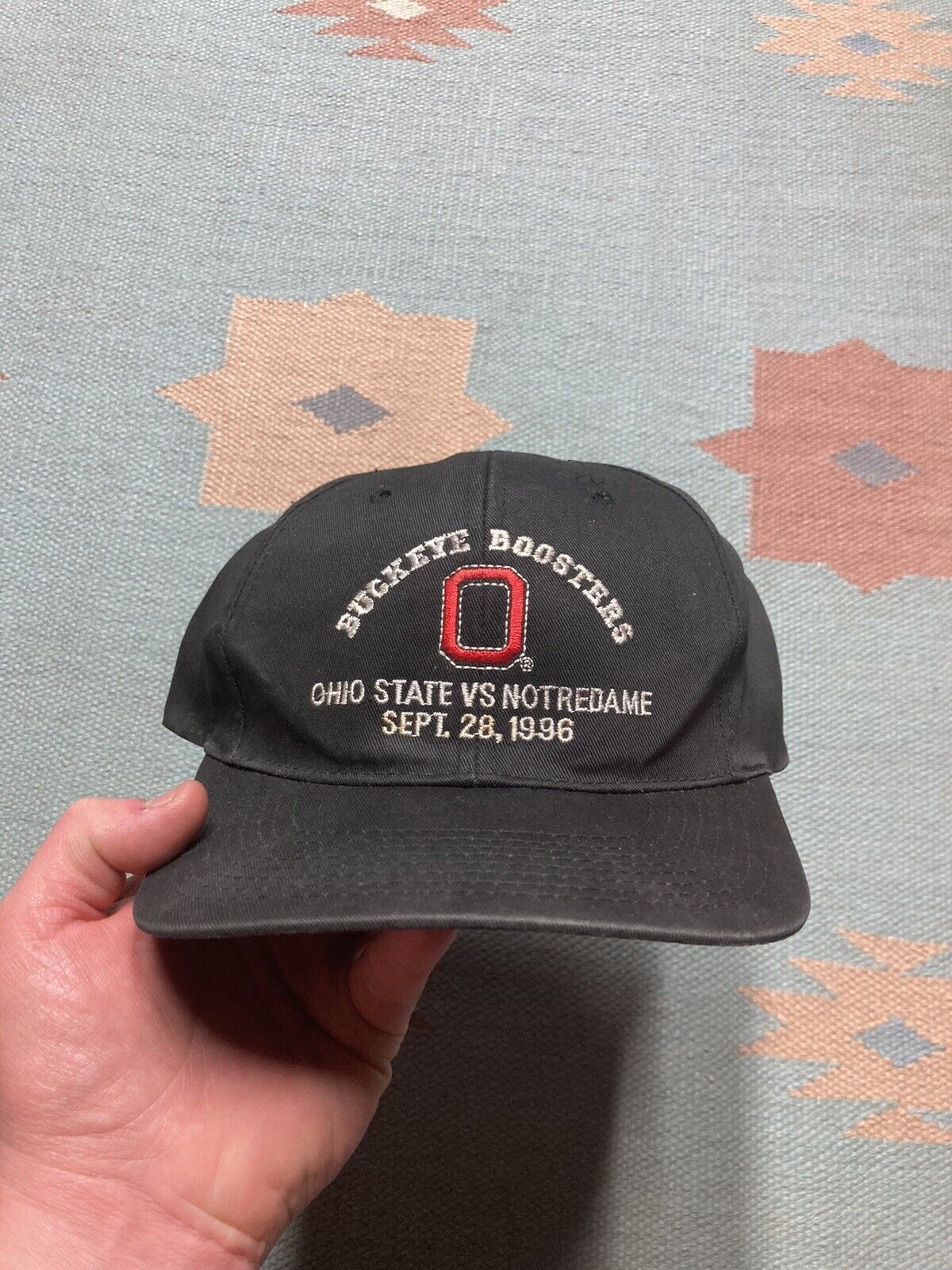 Vintage 90s SnapBack hat ohio buckeyes vs Notre dame rose bowl 1996 Size ONE SIZE - 2 Thumbnail