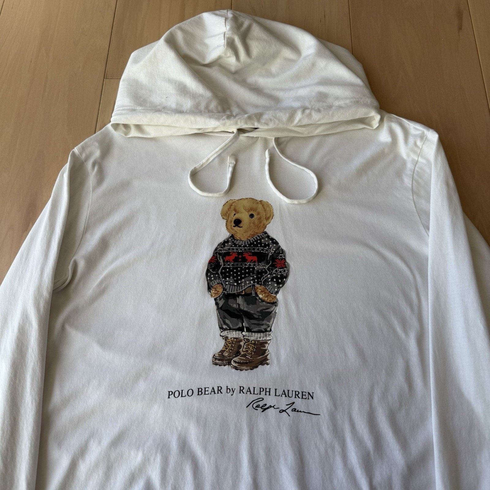 Polo Ralph Lauren Polo Bear By Ralph Lauren Hooded Shirt L White Long Sleeve Size US L / EU 52-54 / 3 - 3 Thumbnail