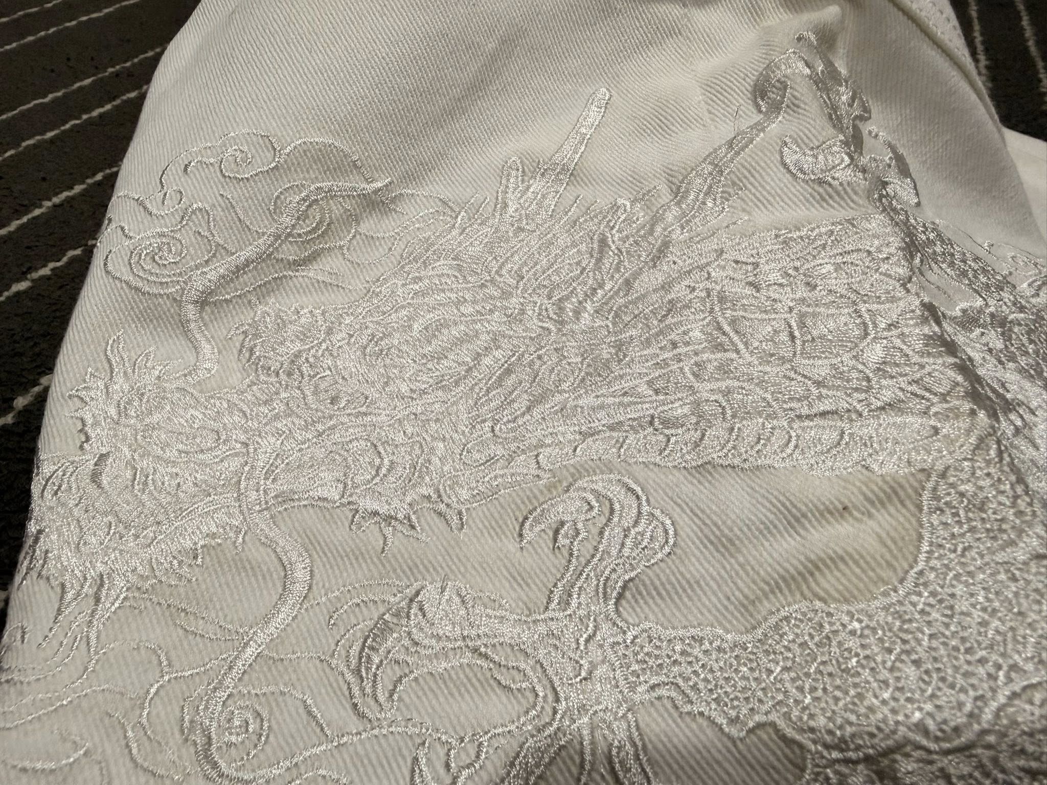 Japanese Brand YAKATA DENIM Japanese Dragon embroidery W29 2770 Size 29" - 6 Thumbnail