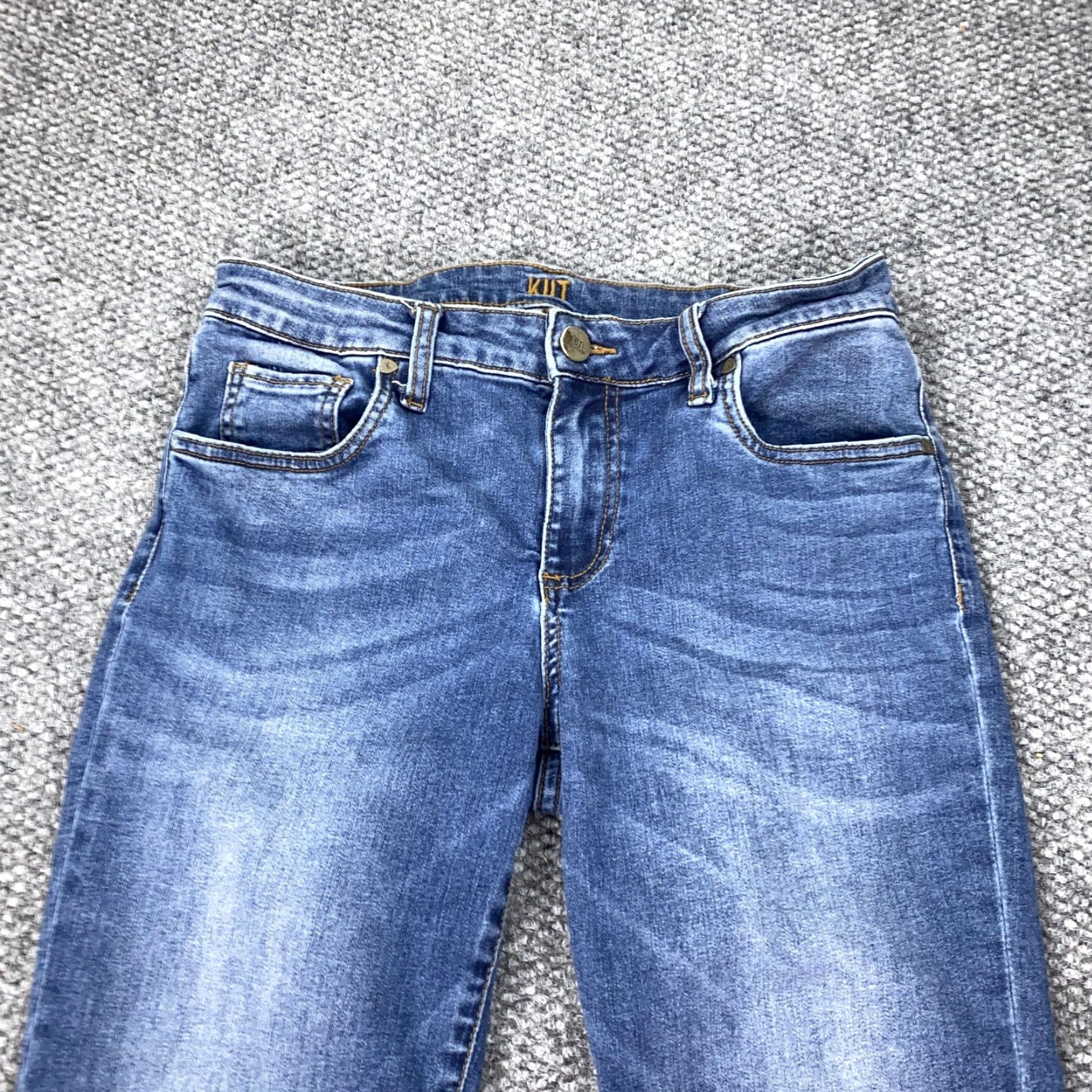 Vintage KUT from the Kloth Jeans Womens 6 Blue Crop Straight Leg Mid Rise Stretch Denim Size 28" / US 6 / IT 42 - 2 Thumbnail