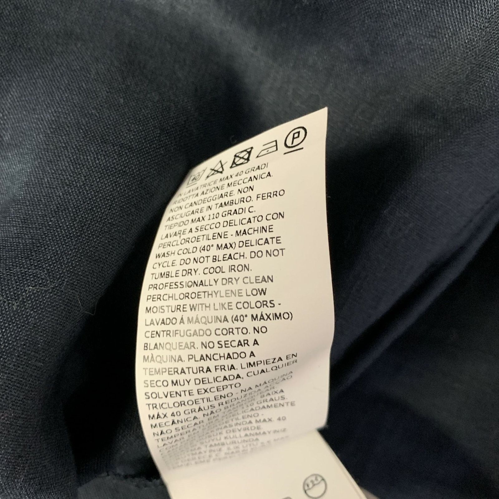 Max Mara MAX MARA Size M Navy Linen Long Sleeve Shirt Size M / US 6-8 / IT 42-44 - 6 Thumbnail