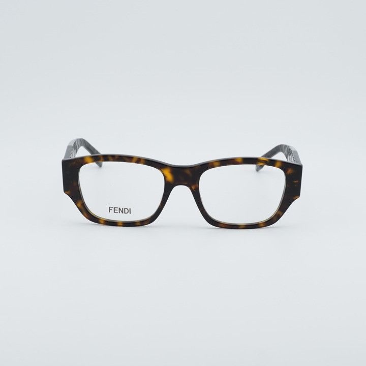 Fendi Fendi FE50123I 052 Eyeglasses Havana 53mm Square Frame Size ONE SIZE - 2 Thumbnail