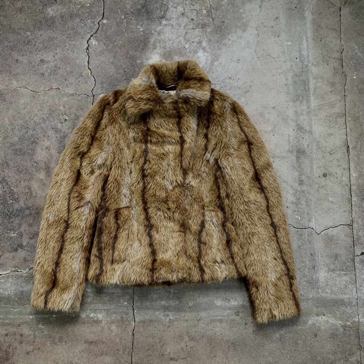 If Six Was Nine Vintage 00s Y2K Faux Fur Cropped Jacket japanese Size S / US 4 / IT 40 - 1 Thumbnail