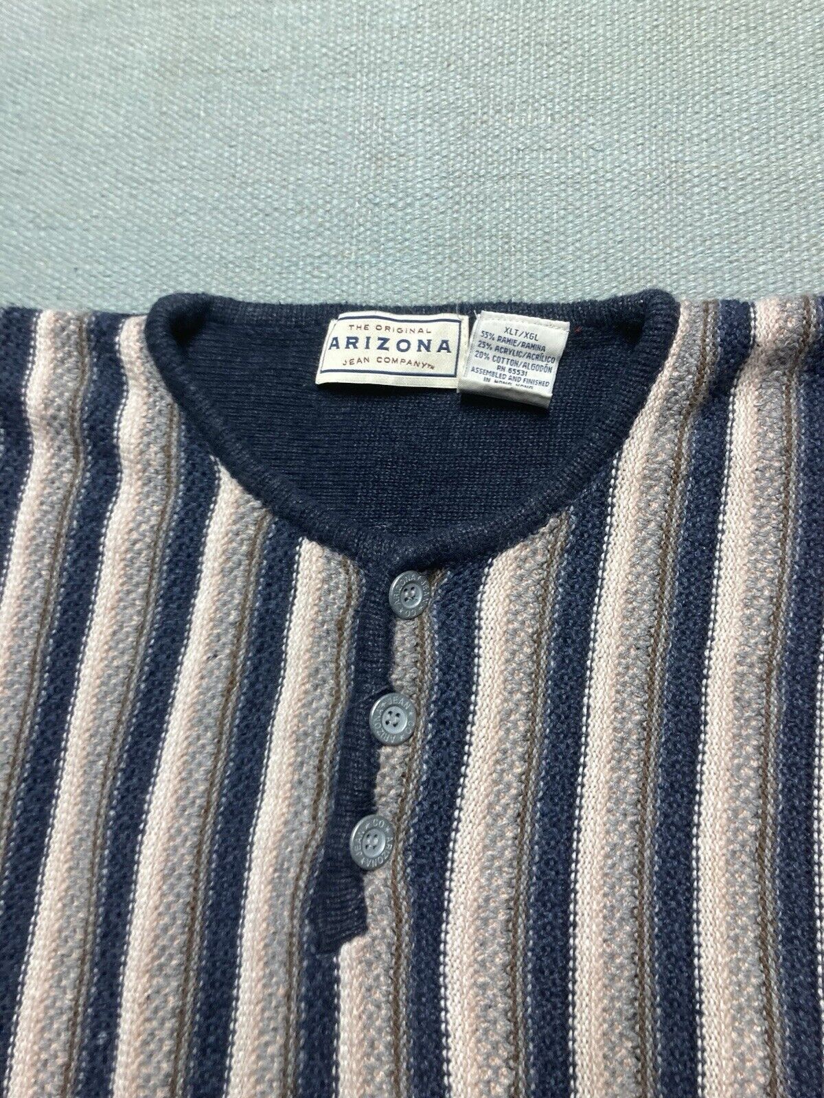 Arizona Jean Co. Vtg Arizona jean knit sweater ramie striped pullover XL tall Size US XL / EU 56 / 4 - 3 Thumbnail
