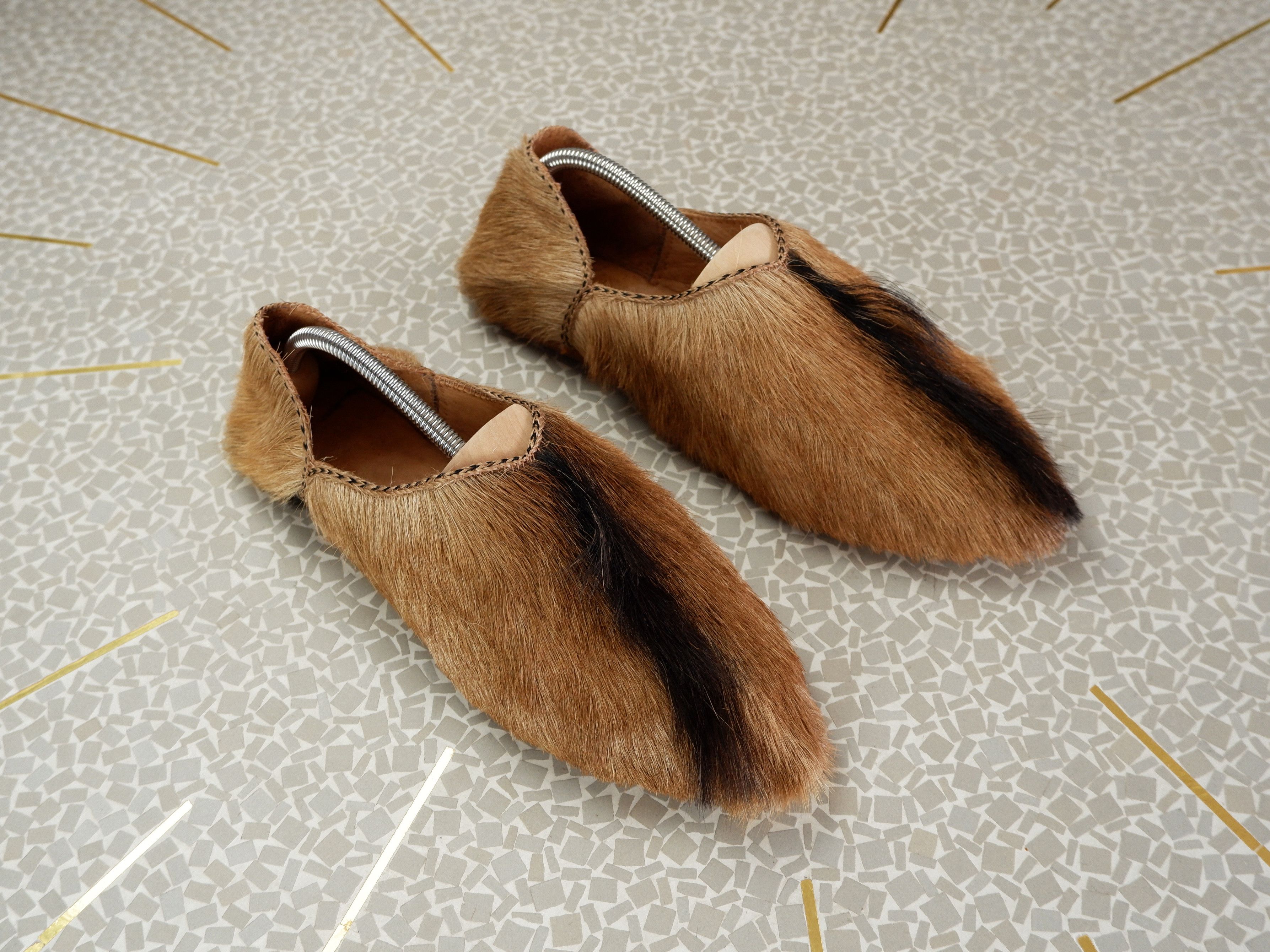 Handmade Last drop! Moroccan goat hair slippers babouche Size US 9 / EU 42 - 1 Thumbnail