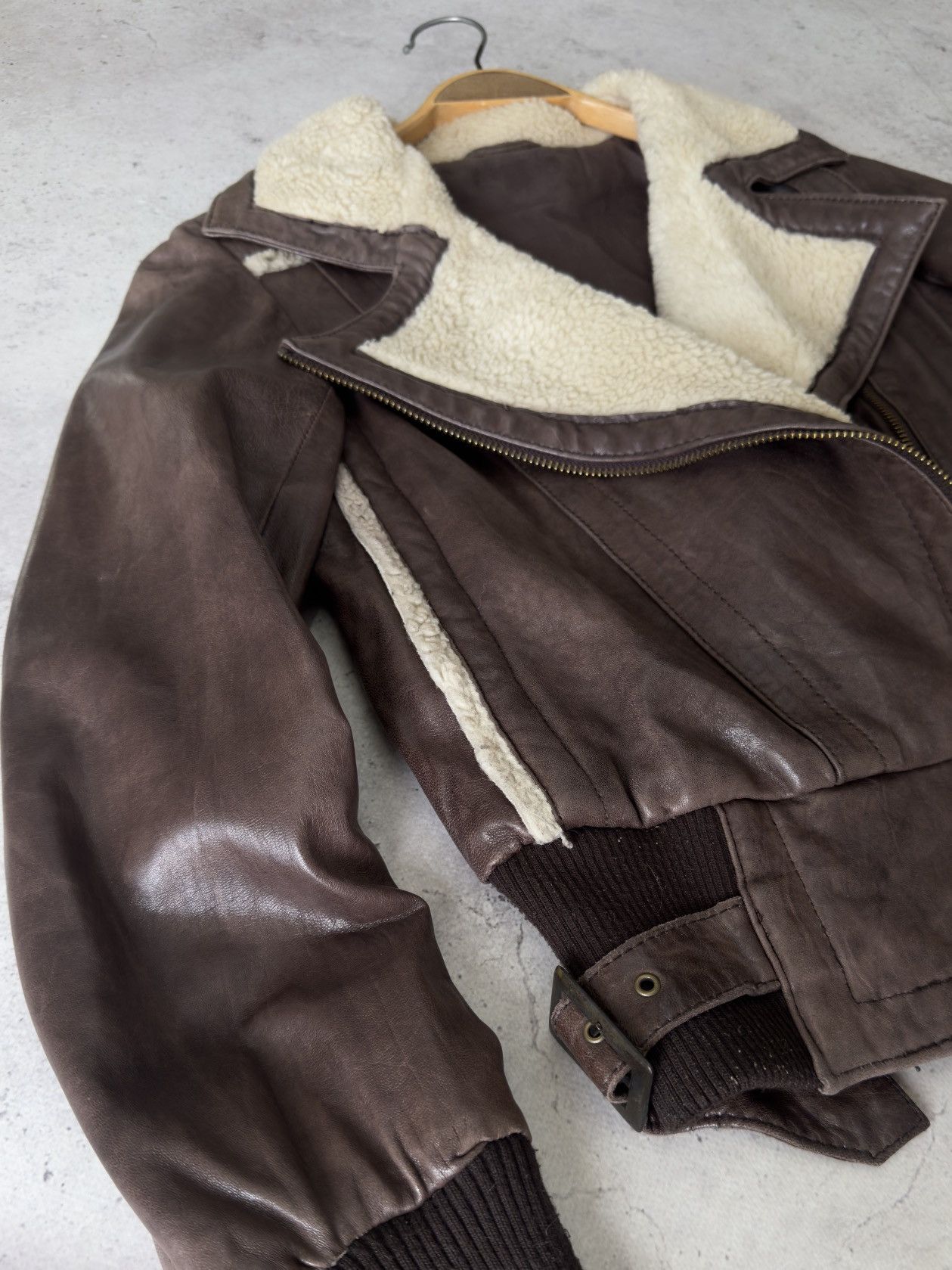 Rick Owens Vintage 00s Asymmetric Real Soft Leather Bomber Jacket Size US S / EU 44-46 / 1 - 7 Thumbnail
