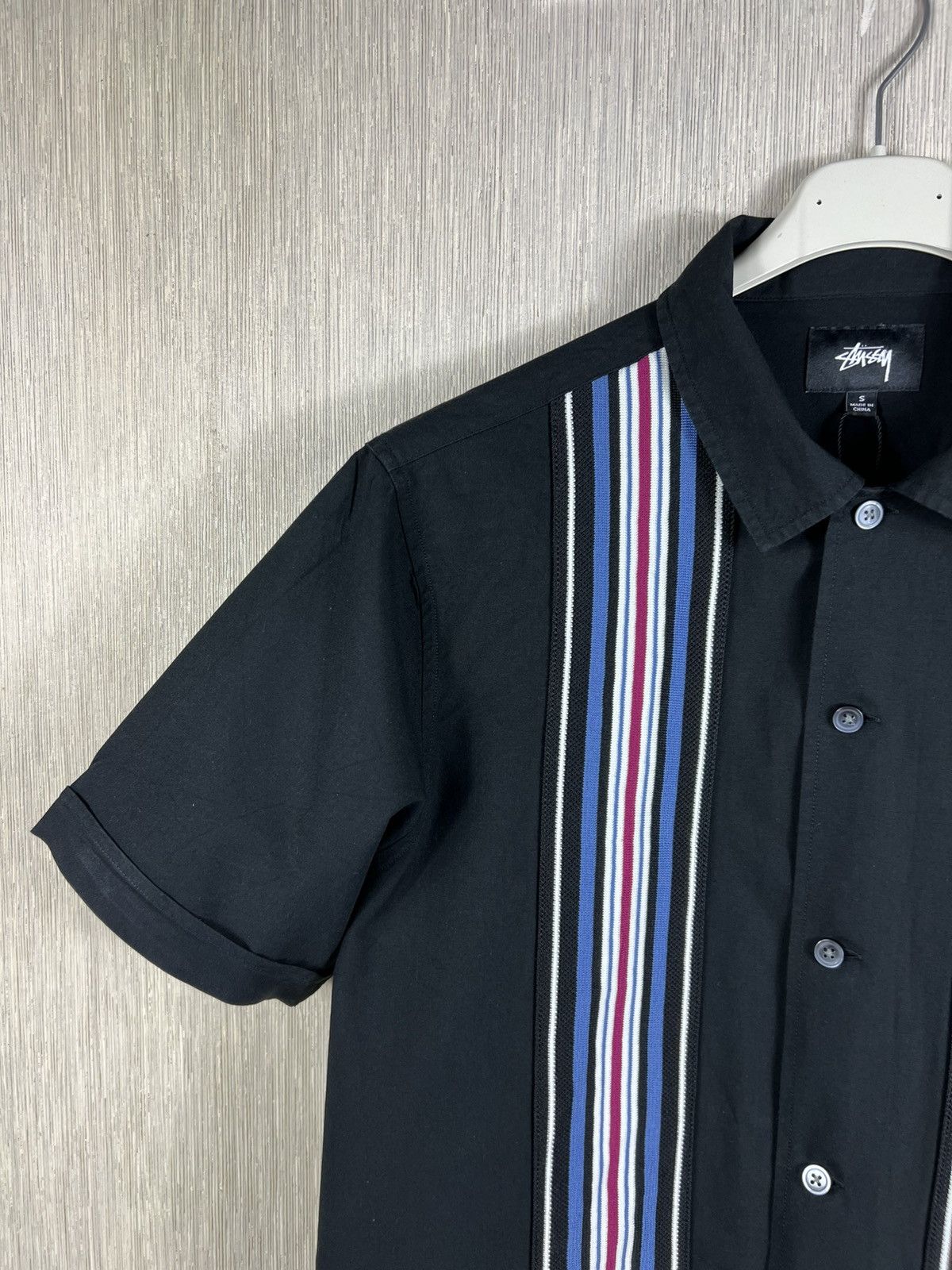 Stussy Stussy striped knit panel bowling shirt button up streetwear Size US S / EU 44-46 / 1 - 5 Thumbnail