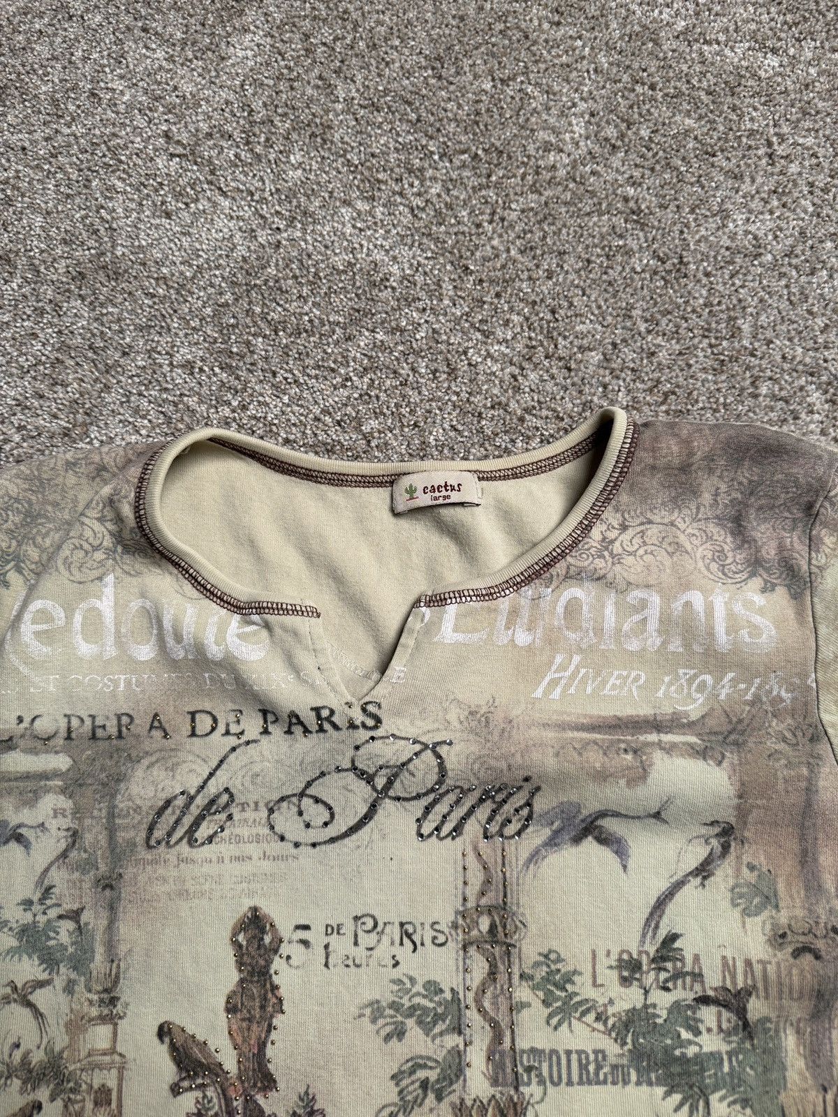 Other CACTUS LIGHT SAGE “PARIS” RHINESTONE TOP Size L / US 10 / IT 46 - 2 Thumbnail