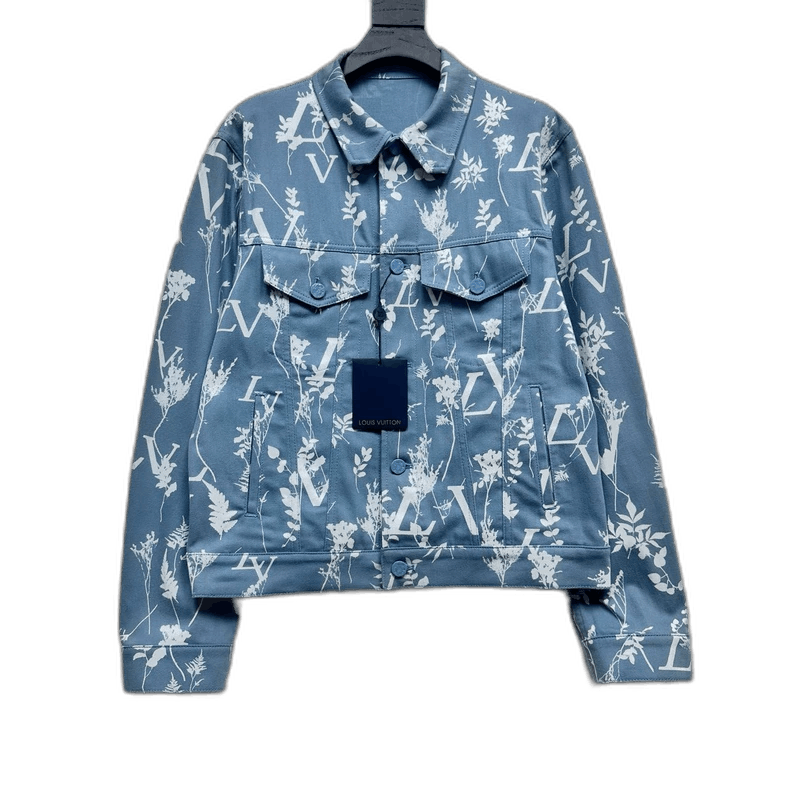 Louis Vuitton Louis Vuitton Blue Denim Jacket with Floral Print Size US L / EU 52-54 / 3 - 1 Thumbnail