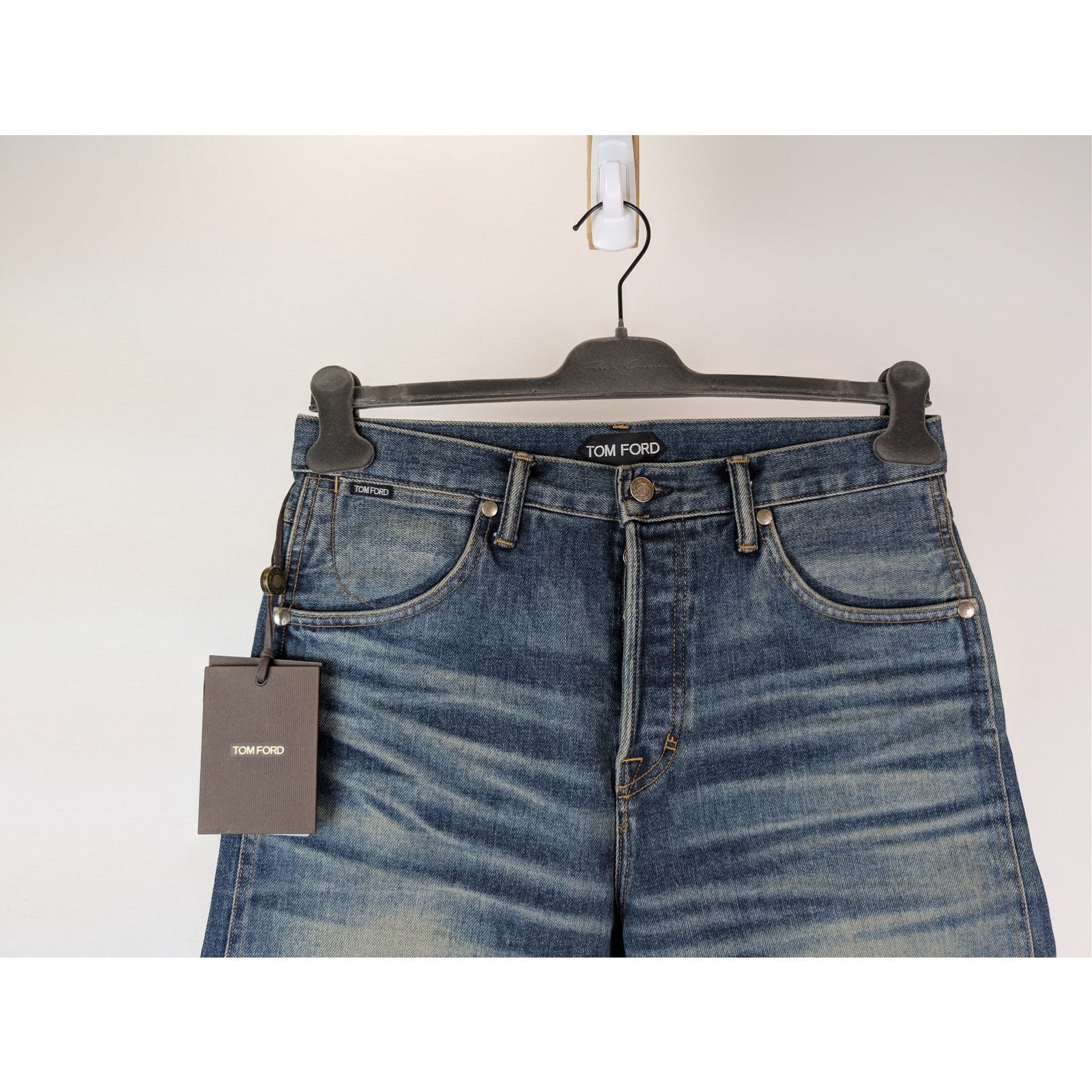 Tom Ford o1rshd1 Tapered Fit Denim Jeans in Indigo Blue Size US 33 - 3 Thumbnail