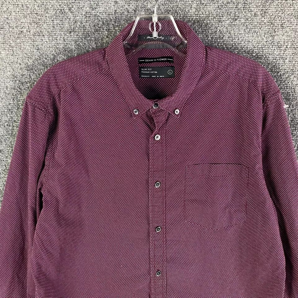 Other Denim & Flower Shirt Men's Large Slim Fit Premium Cotton Size US L / EU 52-54 / 3 - 2 Thumbnail