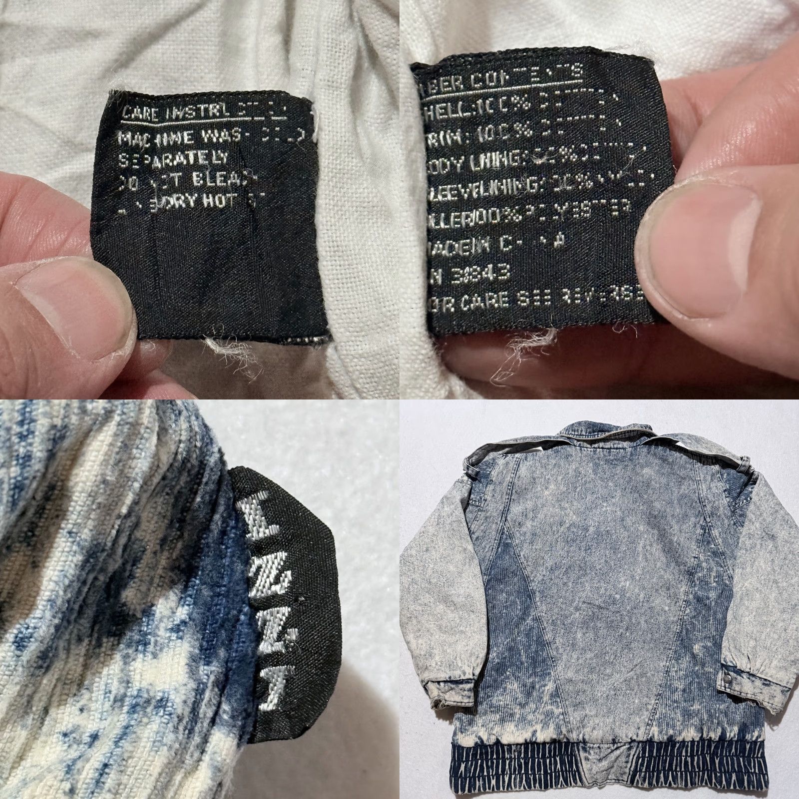 Denime VINTAGE Izzi Puffer Jacket Women's Blue Acid Wash Denim Frayed Cuffs Retro XL Jacket - Denim Blue Puffer Women's Izzi Vintage 90s Retro Size XL / US 12-14 / IT 48-50 - 8 Thumbnail