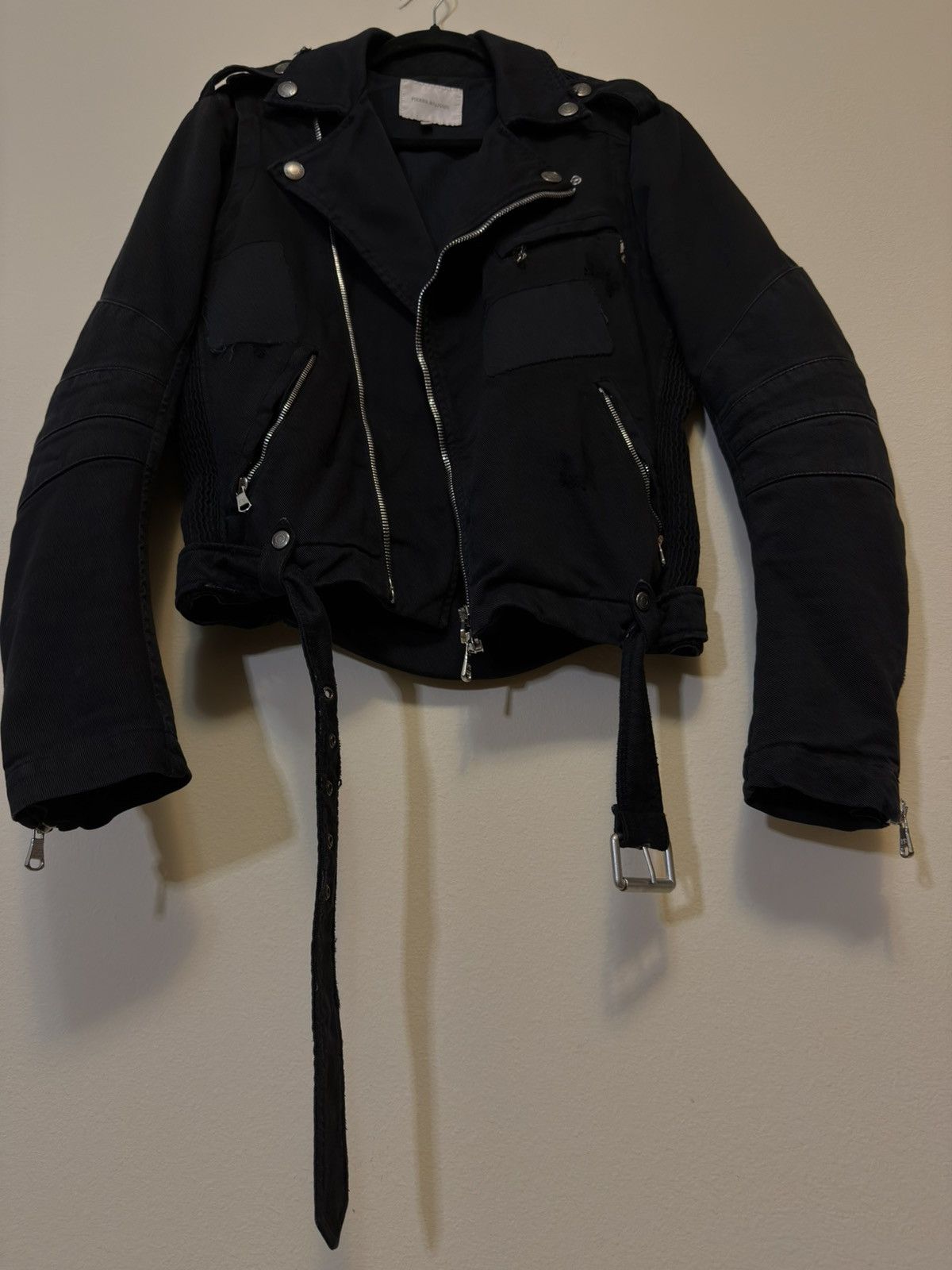 Pierre Balmain Pierre Balmain Cotton Moto Jacket Size US XXS / EU 40 - 6 Thumbnail
