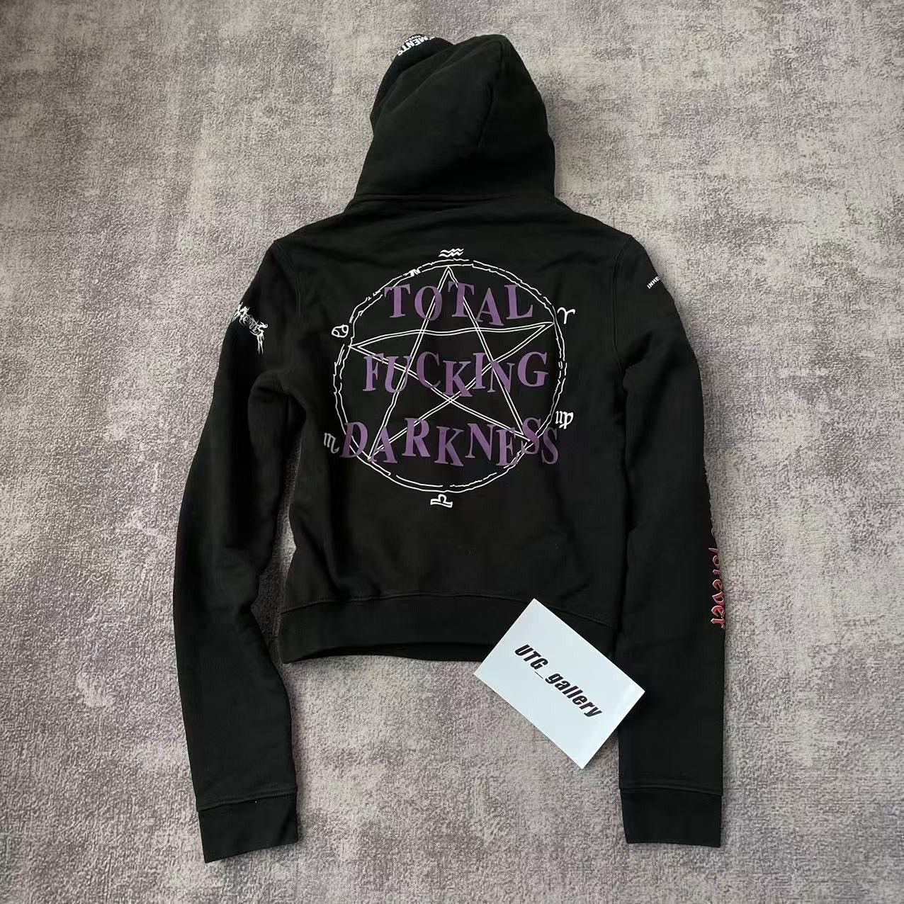 Vetements 2017 Vetements TFD Total Fucking Darkness Zip Up Hoodie