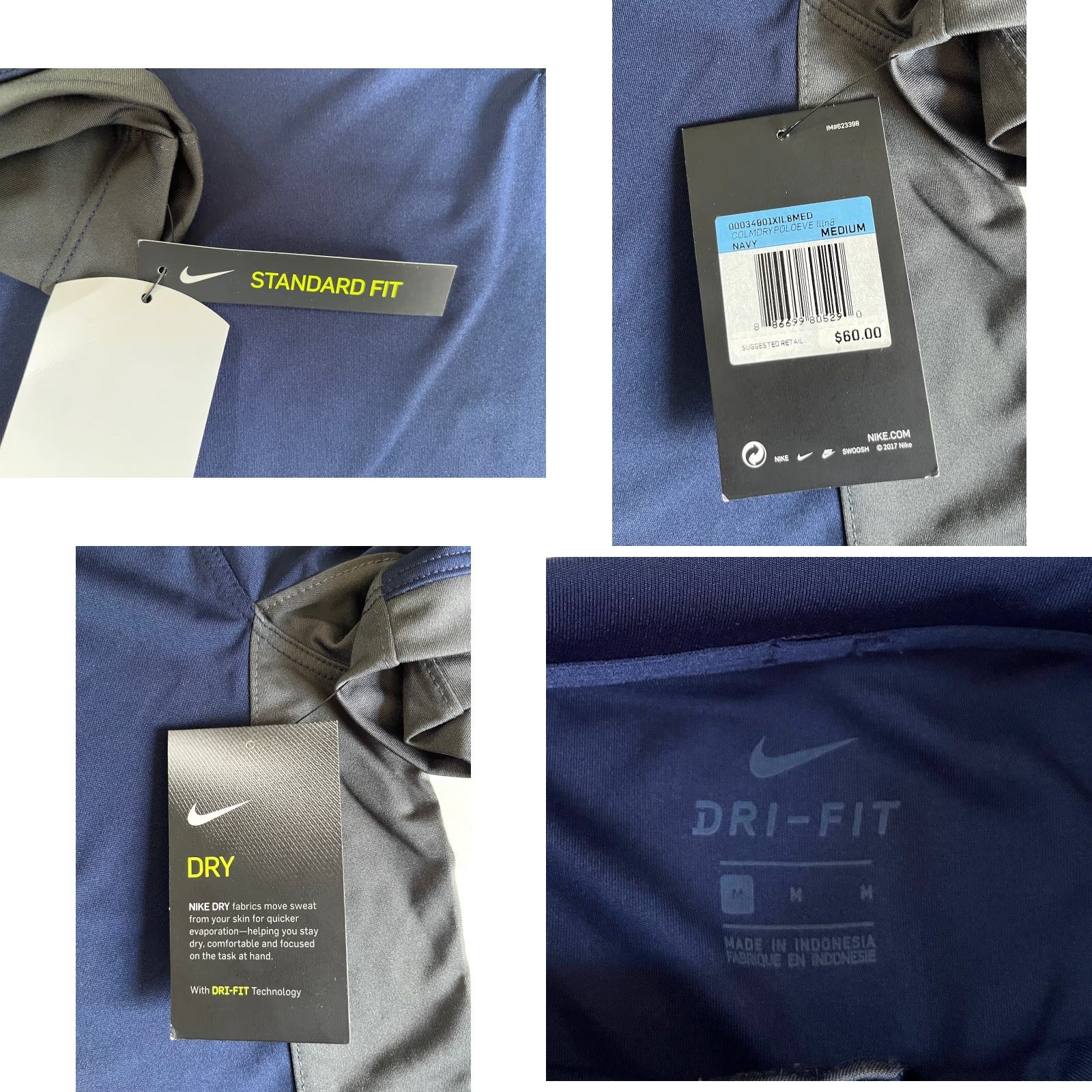 Nike NWT Nike Illinois Fighting Illini Vault Performance Polo Shirt M Shirt Mens Navy Dri-Fit Logo University Vault Polo Size US M / EU 48-50 / 2 - 8 Thumbnail