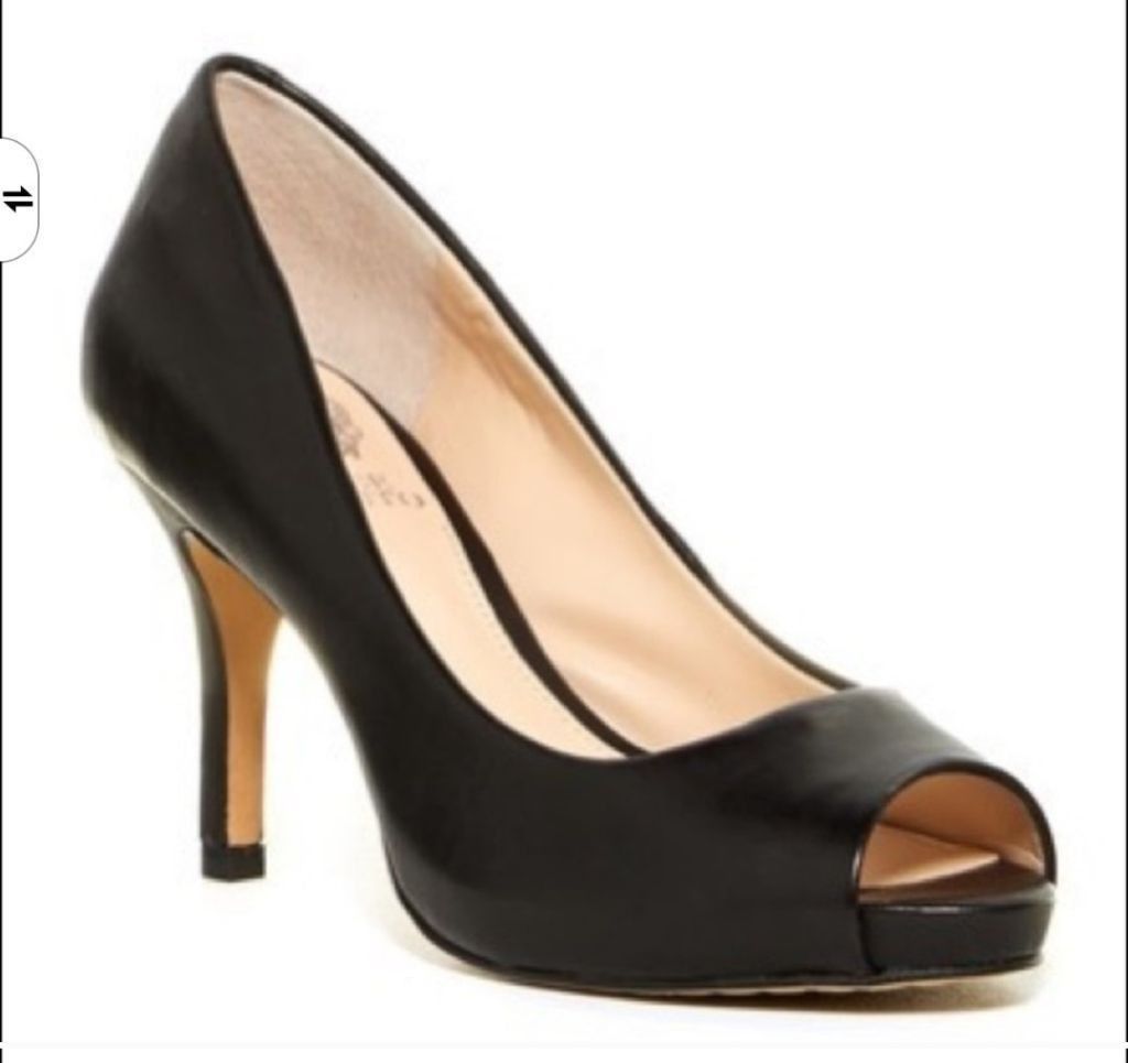 Vince Camuto Vince Camuto Leather Peep Toe Pumps Size 8M Size US 8 / IT 38 - 1 Thumbnail