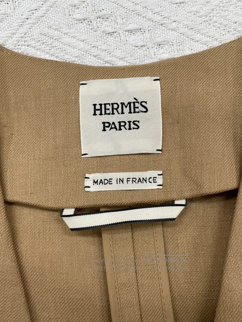 Hermes Hermes Khaki Linen Overcoat Jacket Size XS / US 0-2 / IT 36-38 - 3 Thumbnail