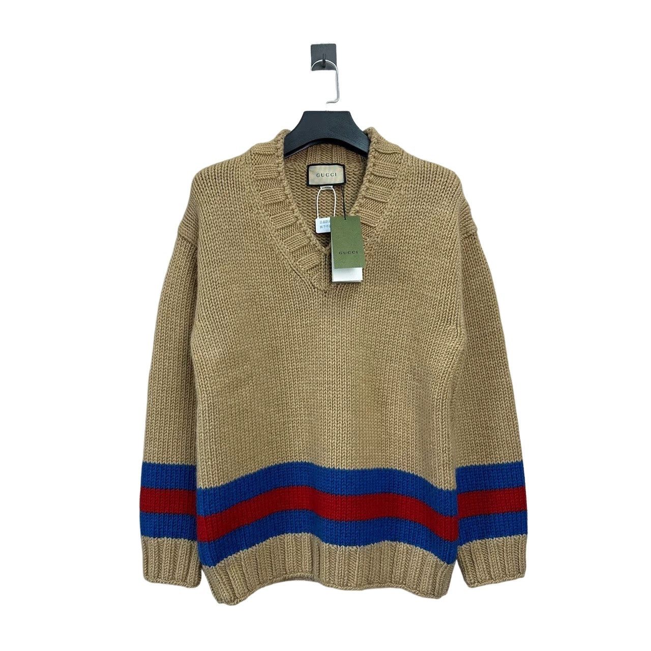 Gucci Gucci Stripe V-Neck Sweater Size L Size US L / EU 52-54 / 3 - 1 Thumbnail