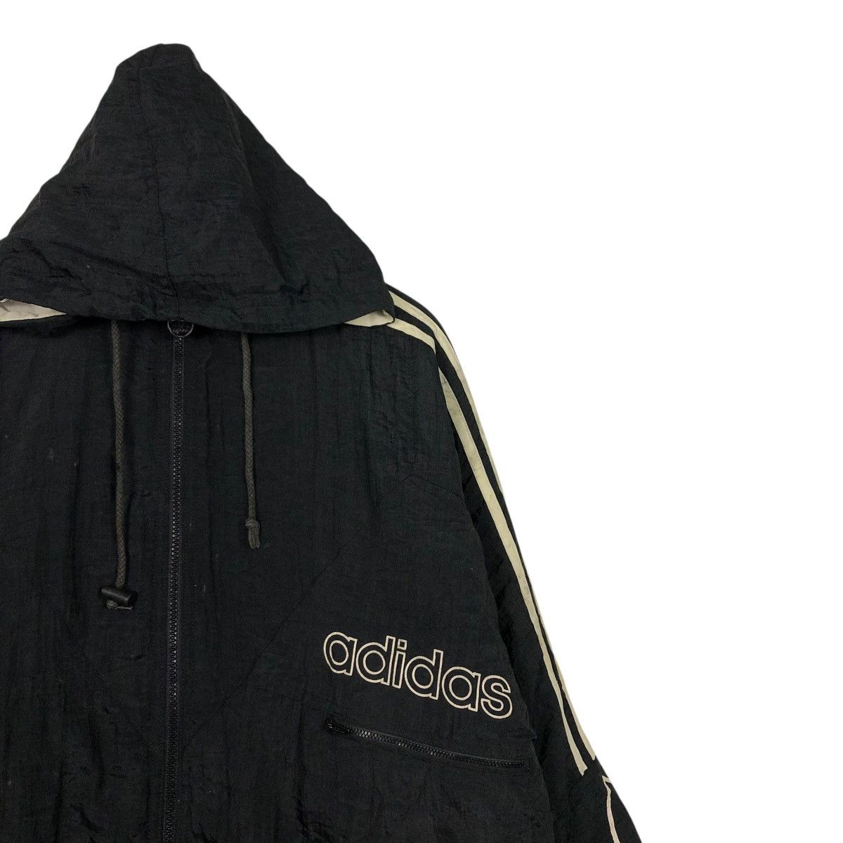 Adidas 🔥VINTAGE NYLON BOMBER JACKET ADIDAS BIG LOGO EMBROIDERY Size US M / EU 48-50 / 2 - 8 Thumbnail