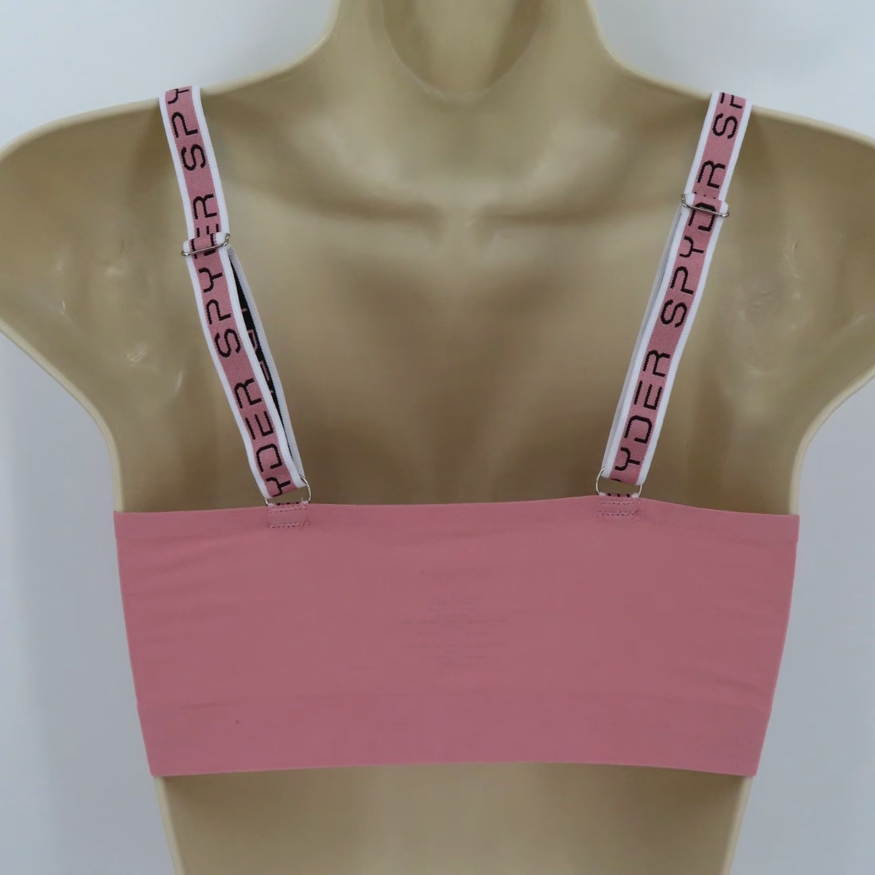 Spyder Spyder Womens Bra Bralette Wireless Pink Medium M Strap Removable Bust Pads Logo Strap Adjustable Pullover Sleeveless/Bralette Size ONE SIZE - 6 Thumbnail