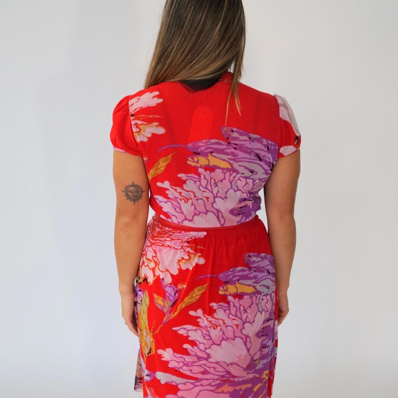 Vivienne Westwood Vivienne Tam Floral Mesh Ruffle SS Blouse Skirt Set Size XS / US 0-2 / IT 36-38 - 2 Thumbnail