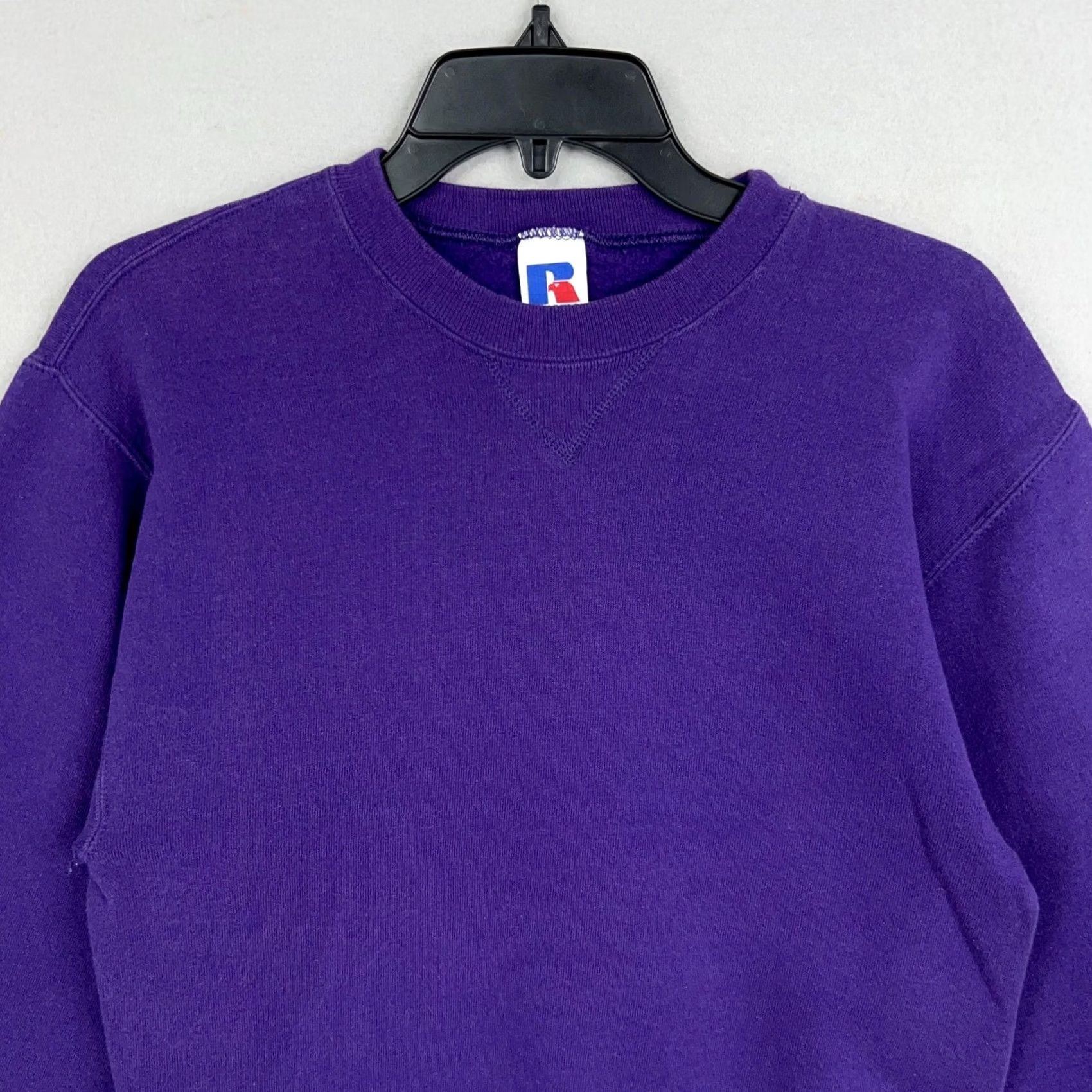 Russell Athletic Vintage Russell Athletic Sweatshirt Adult Small Blank Crewneck Pullover Boxy Purple Cotton Fleece Workout Casual Sport Wear Size S / US 4 / IT 40 - 2 Thumbnail
