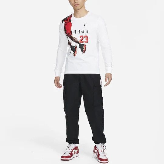 Jordan Brand Air Jordan Casual Sports Round Neck Alphabet Printing LS Tee Size US S / EU 44-46 / 1 - 12 Thumbnail