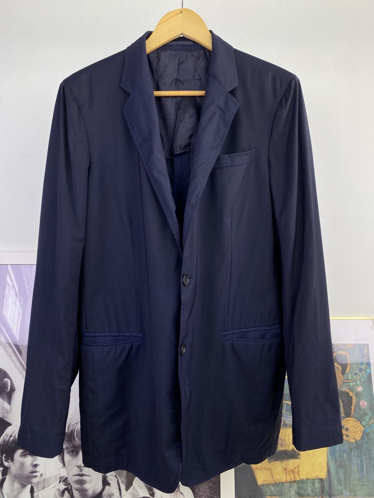 Miu Miu Y2K 2000’s Miu Miu Navy Blue Sing Breast Blazer Jacket Size 44R - 1 Thumbnail