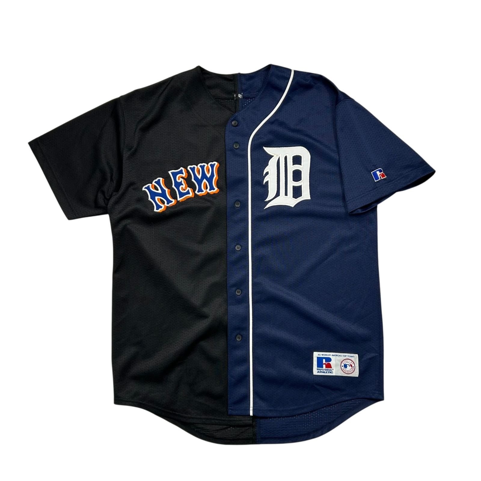 MLB 90s NEW YORK METS DETROIT TIGERS RUSSELL SPLIT JERSEY Size US L / EU 52-54 / 3 - 1 Thumbnail