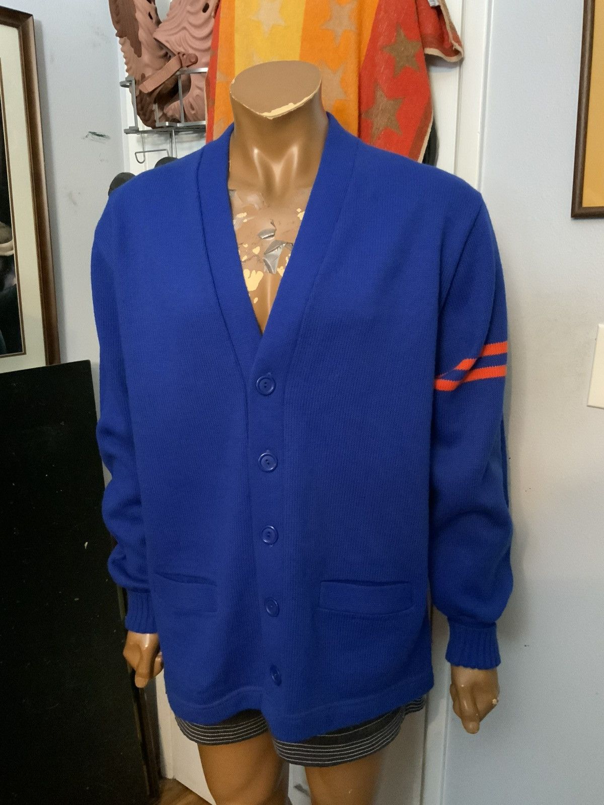 Vintage Vintage 60s 70s Hatchers MFG Stripe Varsity Cardigan Sweater Size US M / EU 48-50 / 2 - 7 Thumbnail