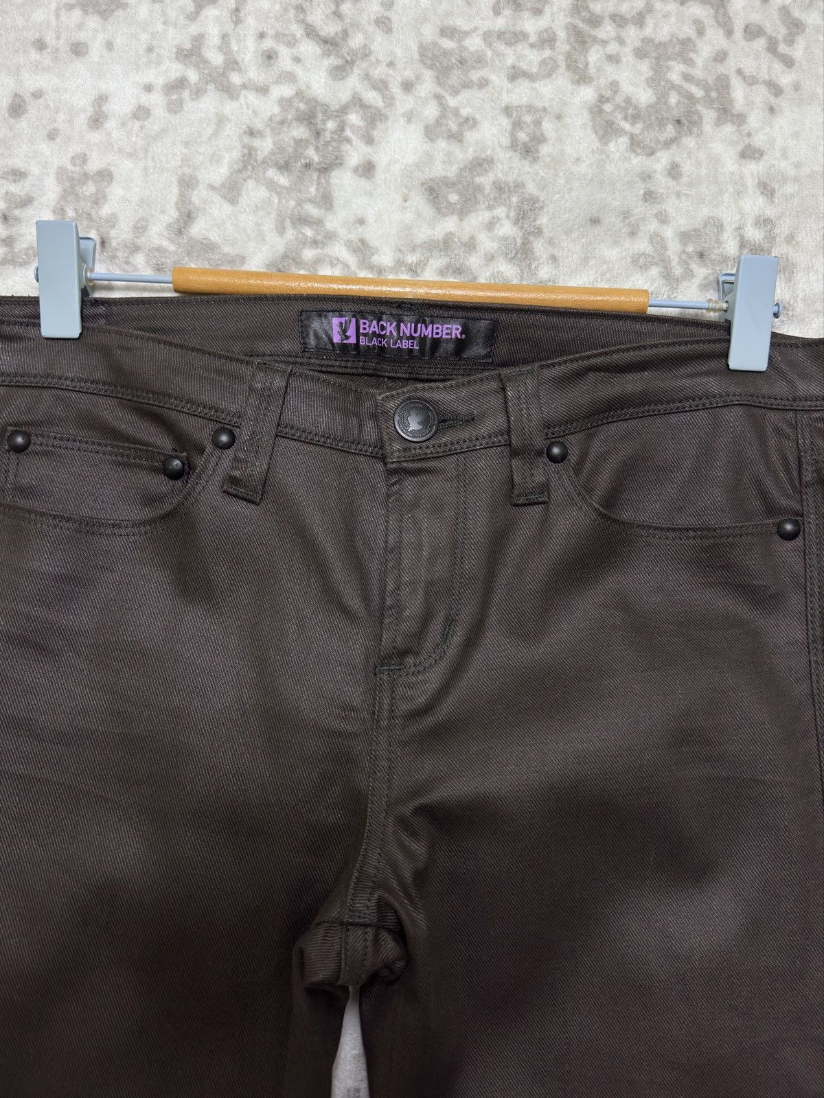 Hysteric Glamour Vintage BACK NUMBER Waxed Skinny Low-Rise Denim Jeans Size US 30 / EU 46 - 7 Thumbnail