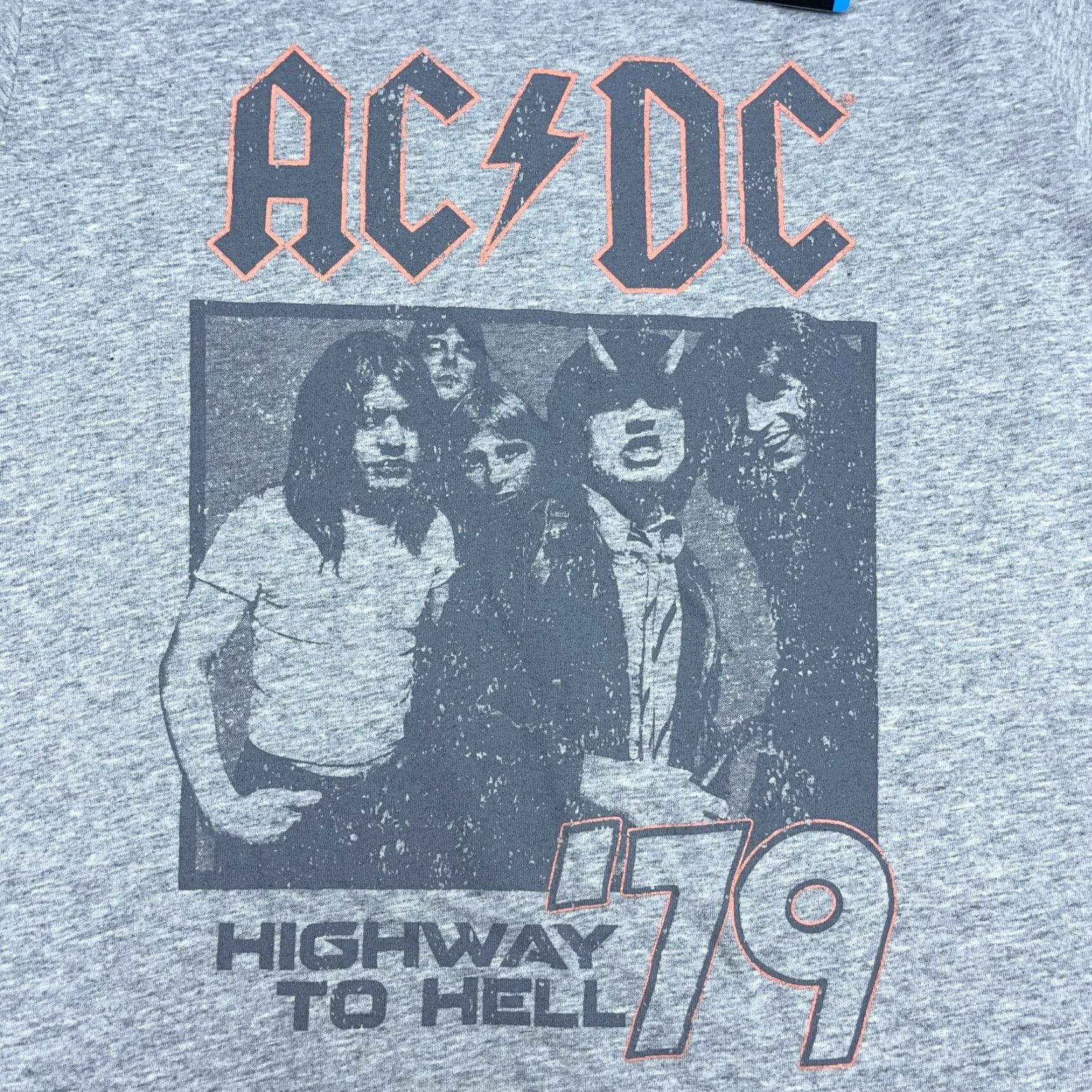 Etro AC DC Shirt Women Large Gray Tee Highway To Hell 79 Tour Retro Faded Ladies Top Size L / US 10 / IT 46 - 2 Thumbnail